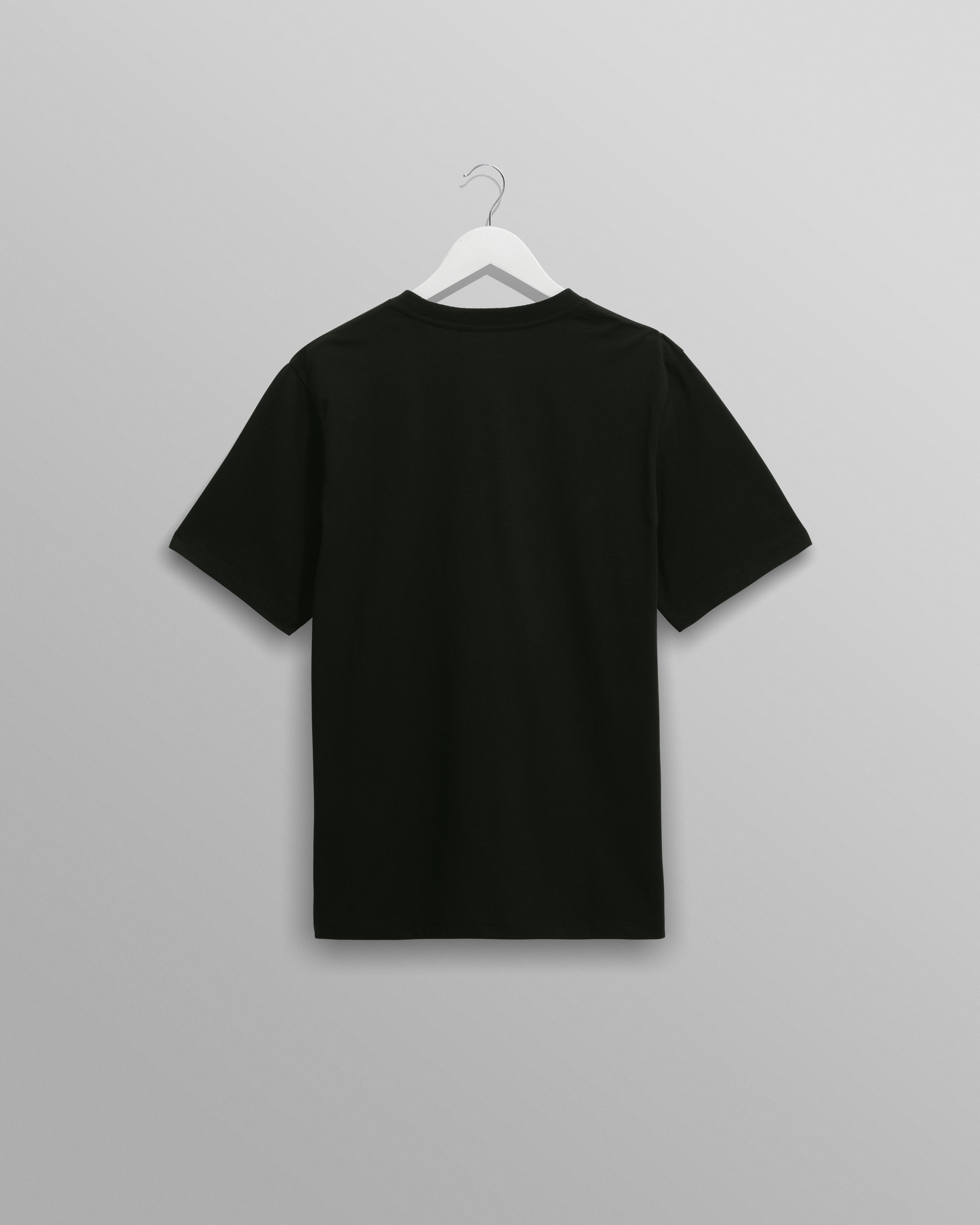 Dean - Black Embroidered Logo Organic Cotton T-Shirt