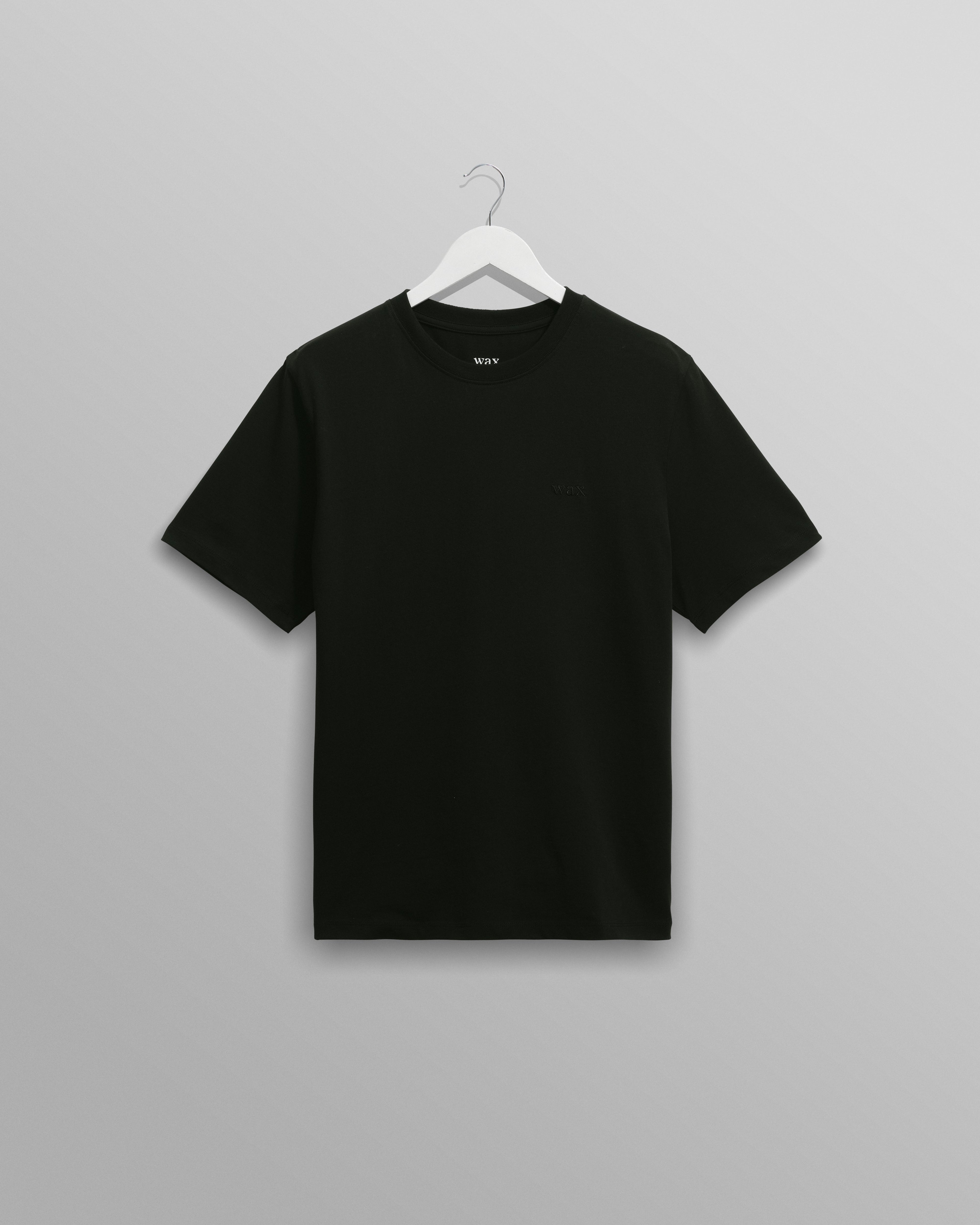Dean - Black Embroidered Logo Organic Cotton T-Shirt