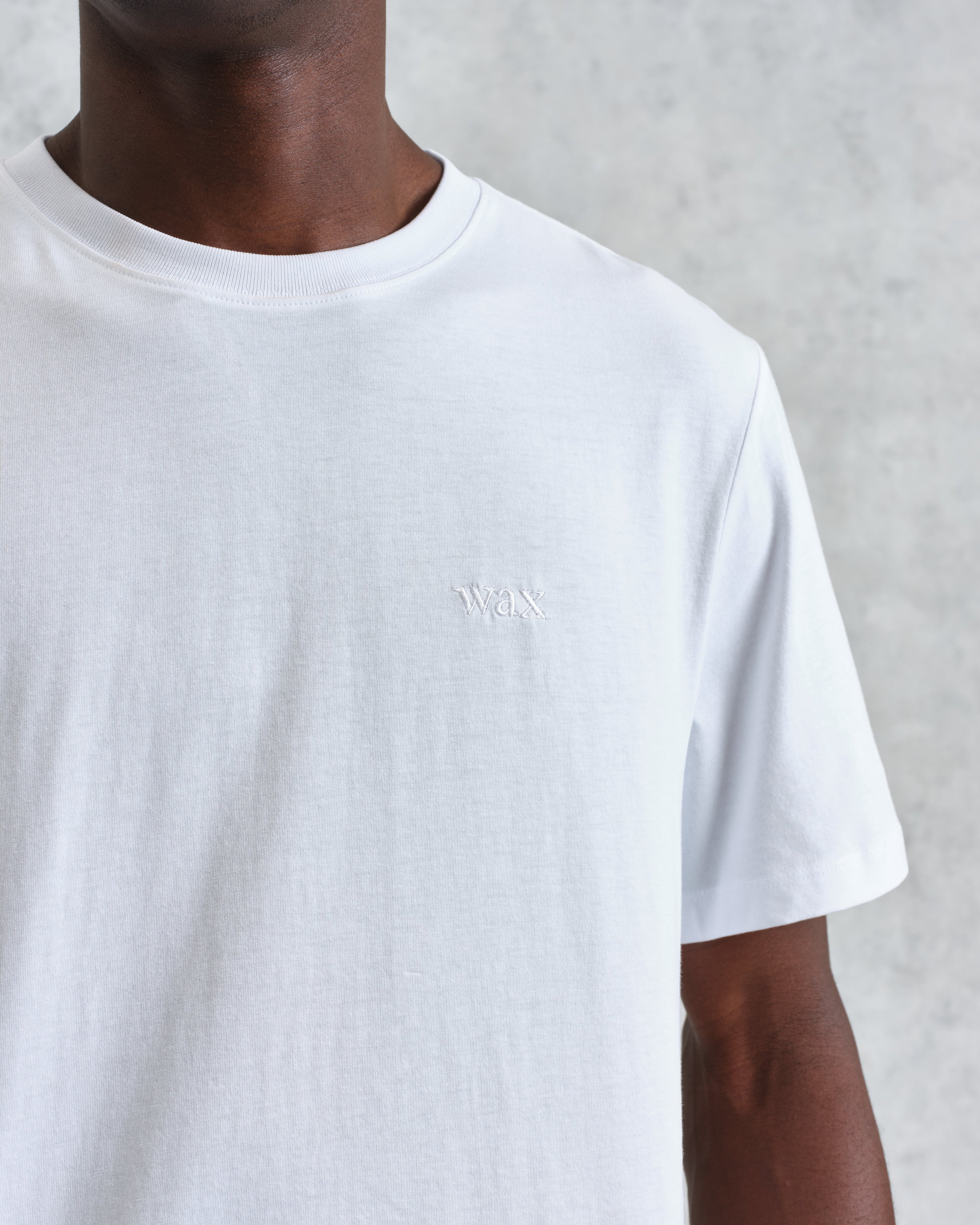 Dean - White Embroidered Logo Organic Cotton T-Shirt
