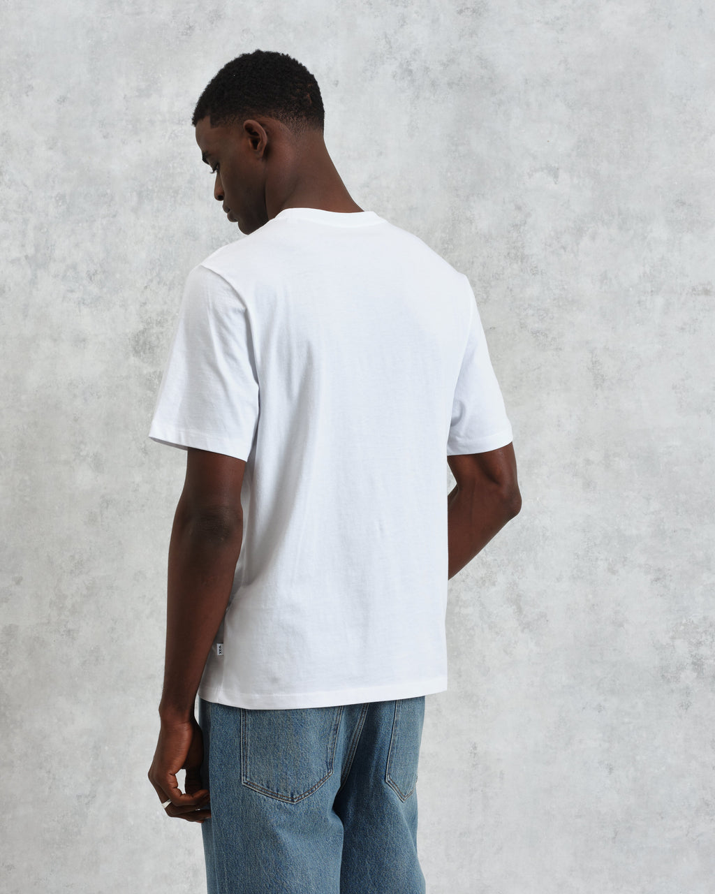 Dean - White Embroidered Logo Organic Cotton T-Shirt