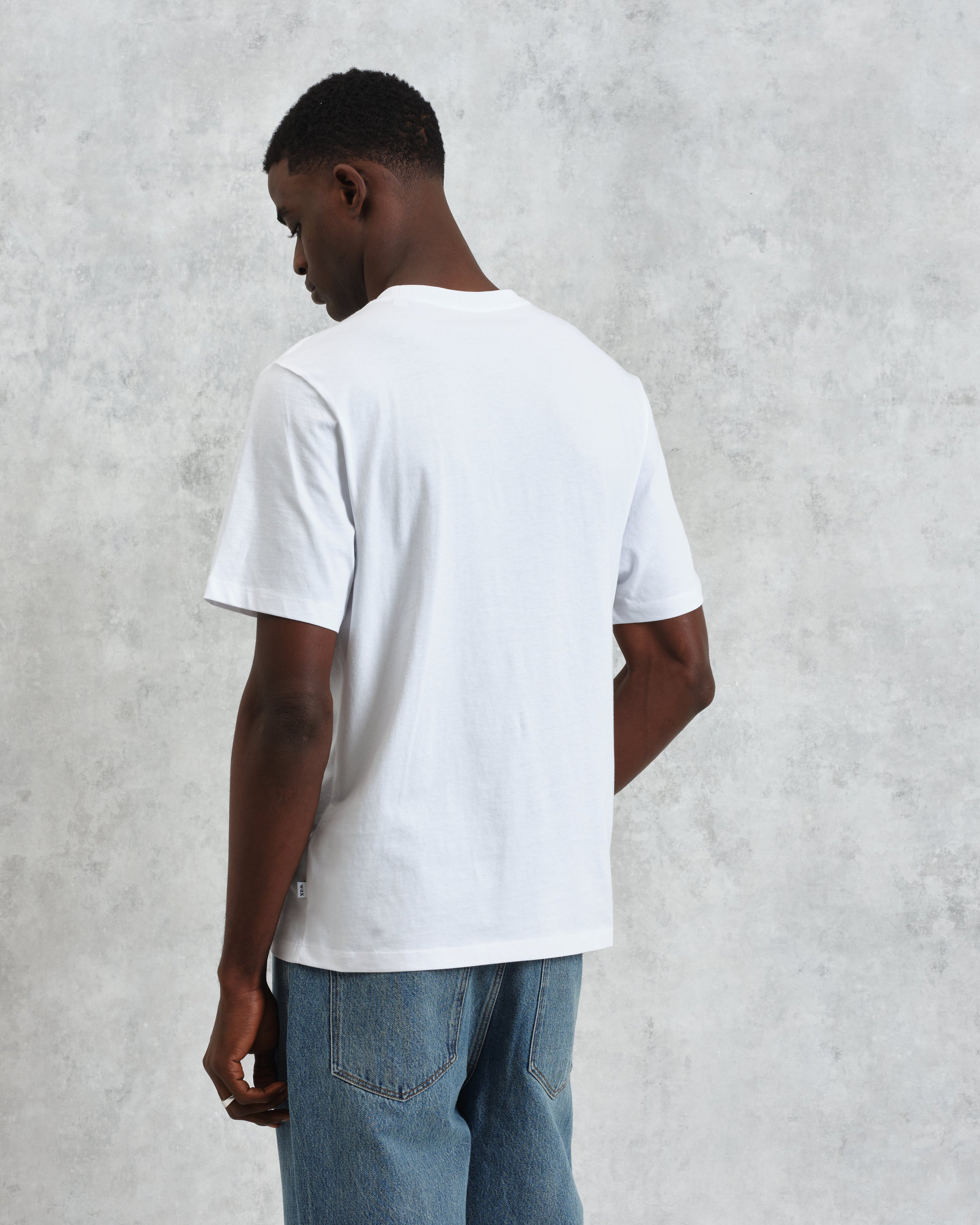 Dean - White Embroidered Logo Organic Cotton T-Shirt