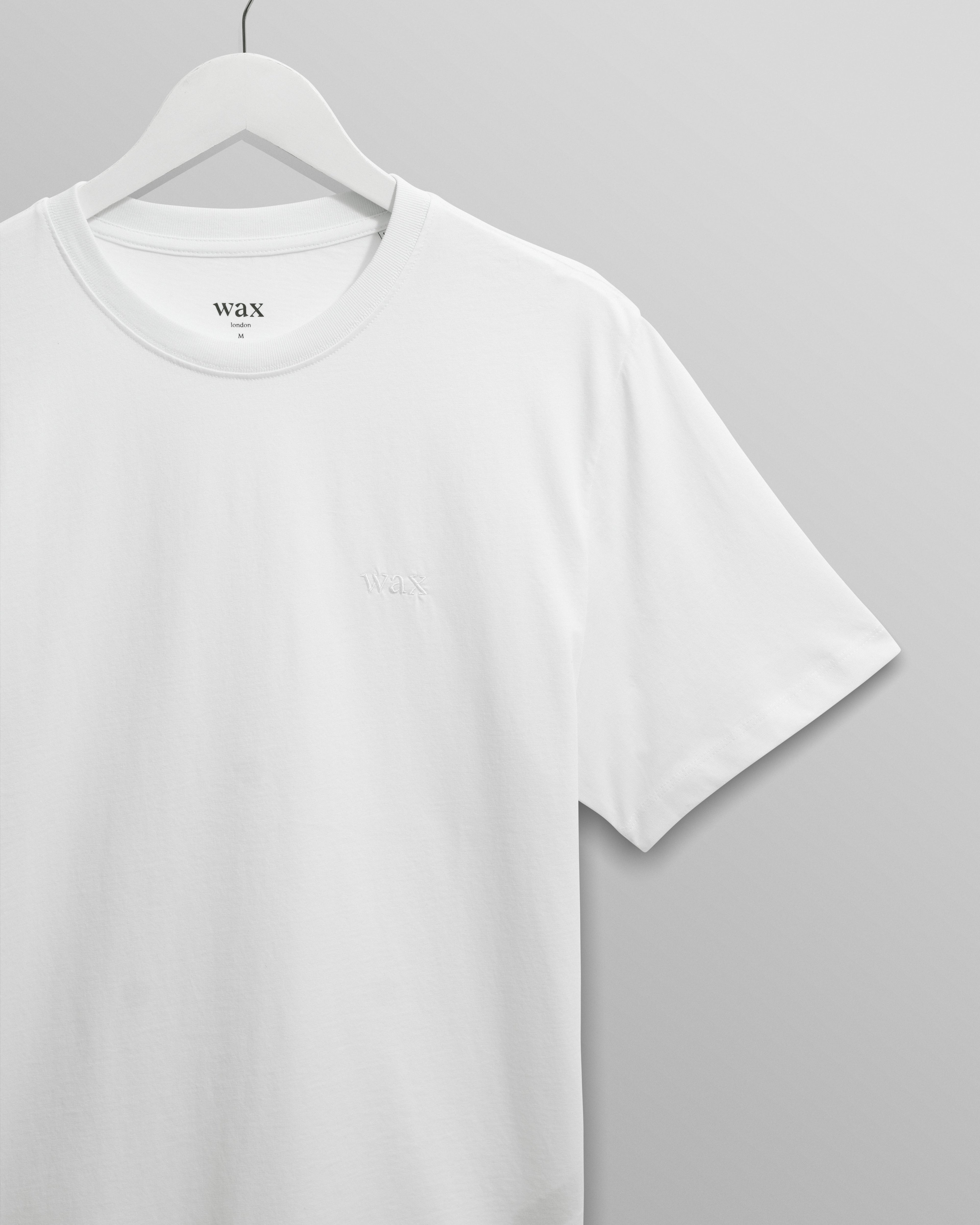 Dean - White Embroidered Logo Organic Cotton T-Shirt
