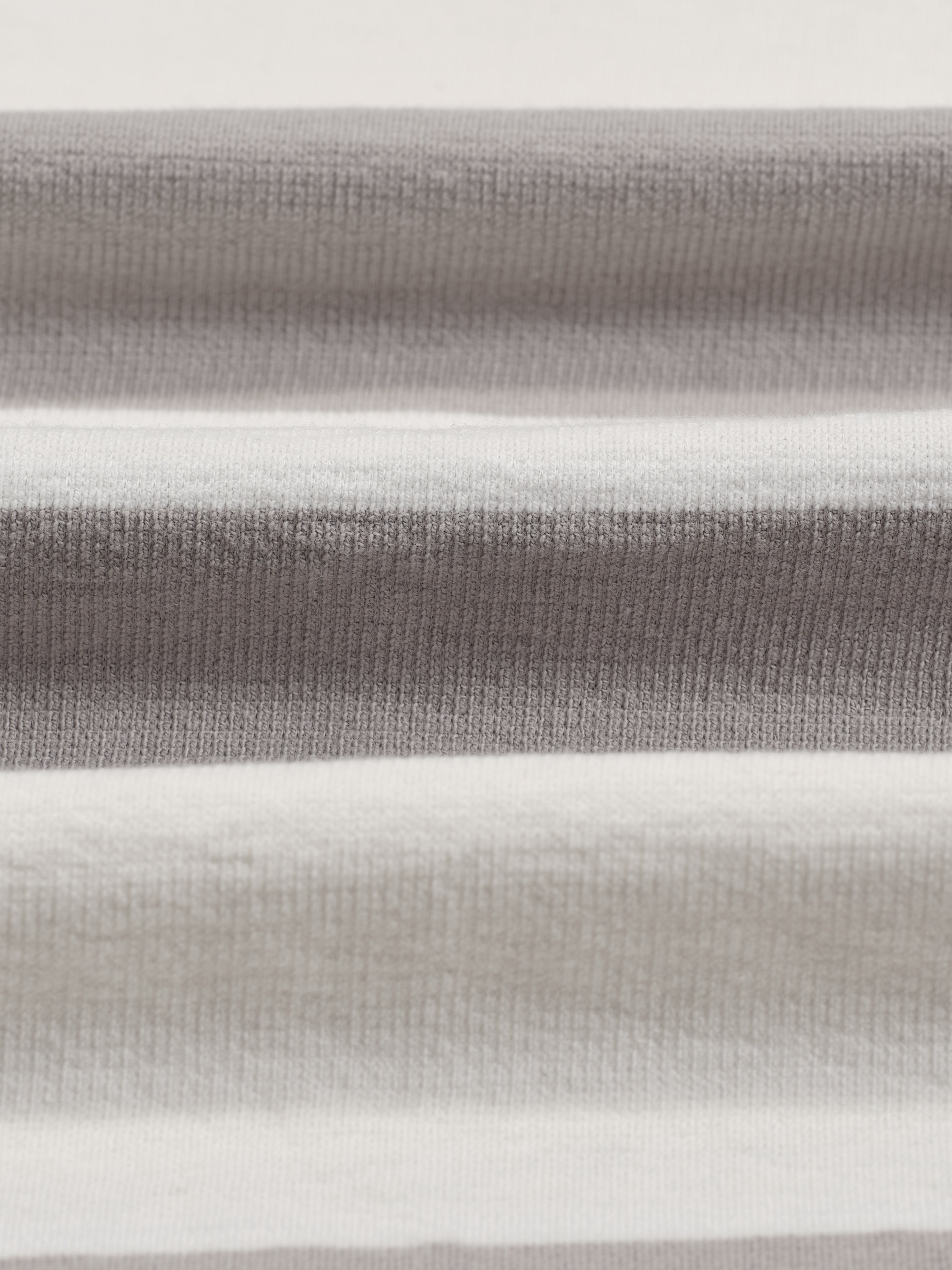 Dean - Taupe Grey And Ecru Stripe Textured Organic Cotton T-Shirt
