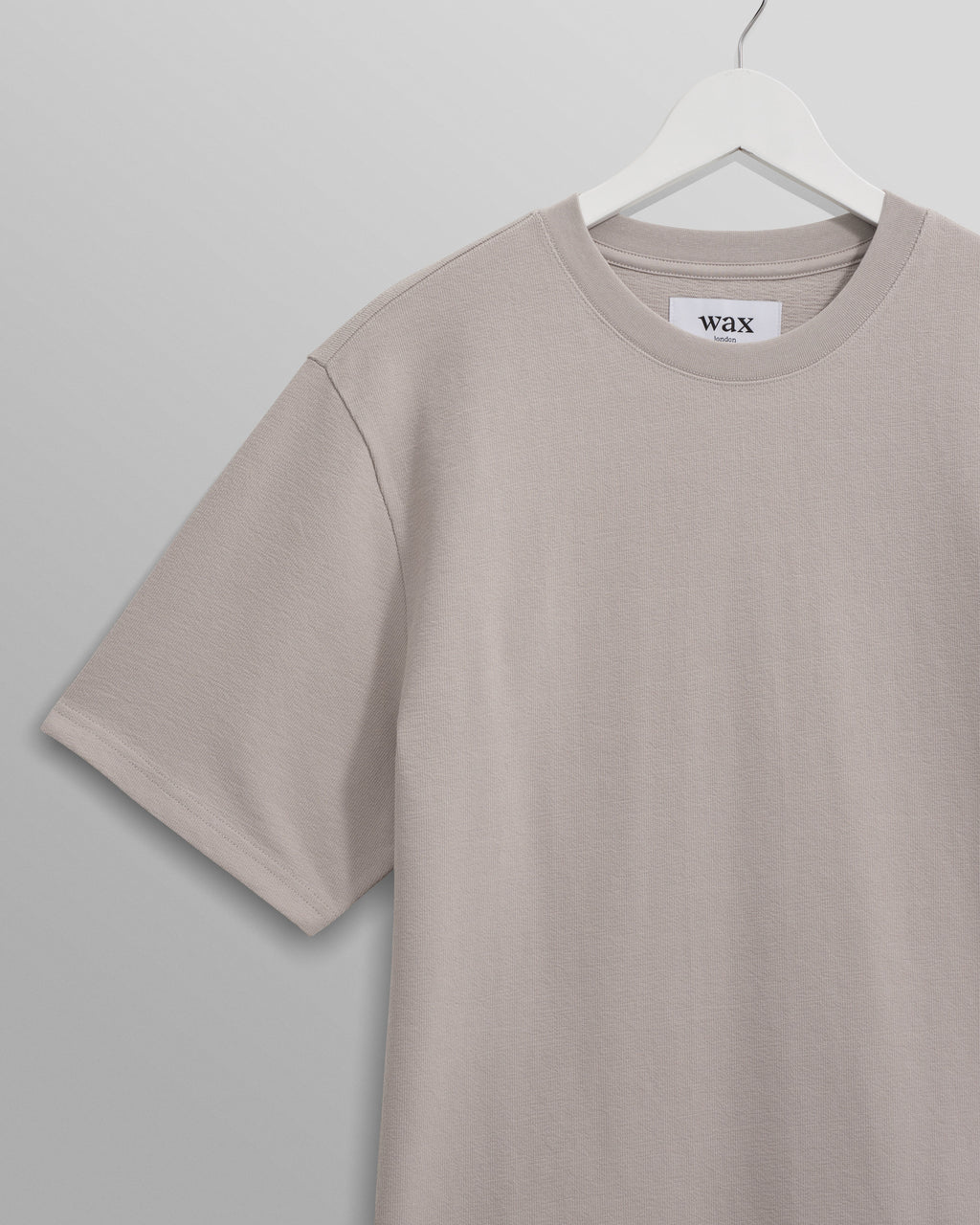 Dean - Taupe Grey Textured Organic Cotton T-Shirt