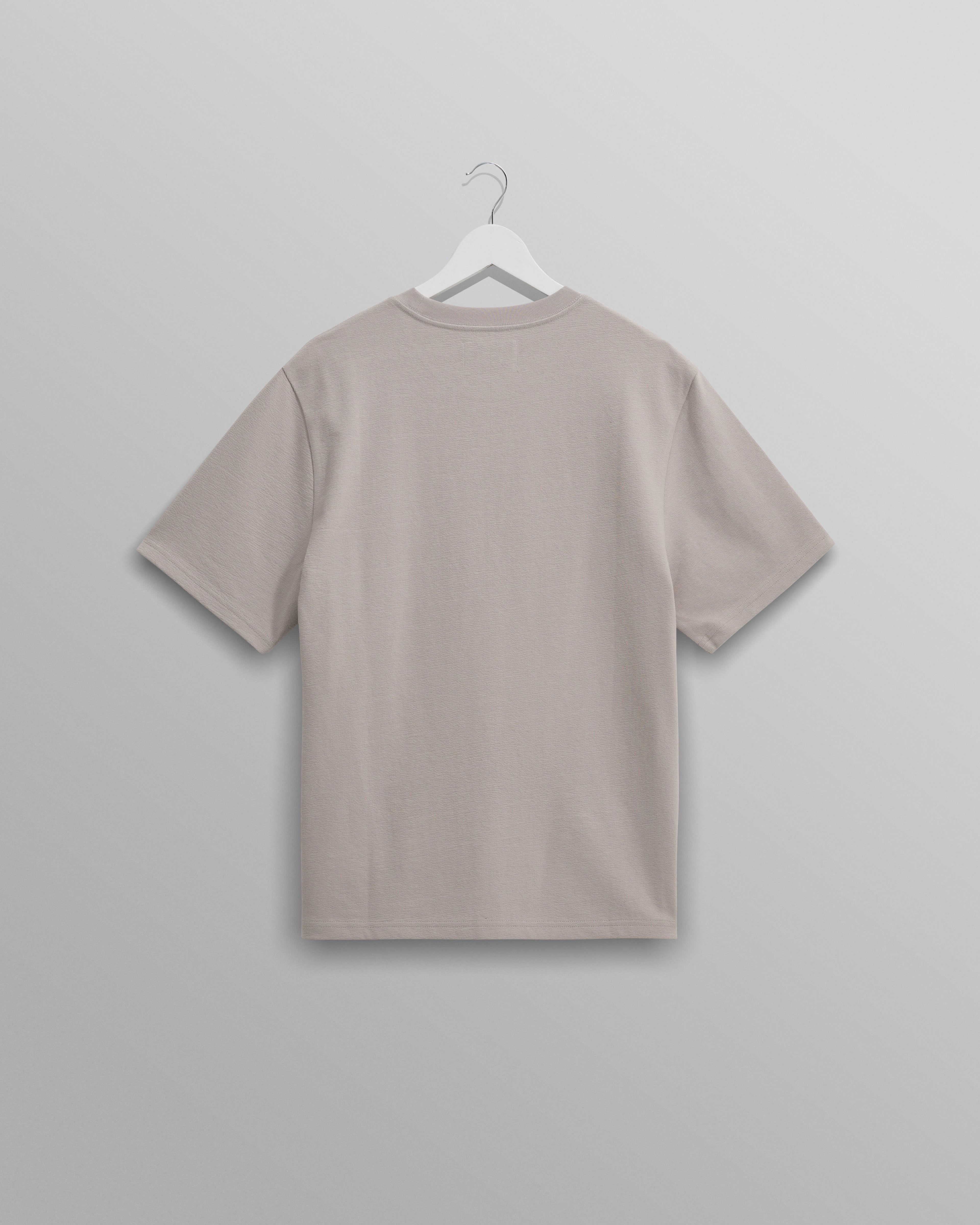 Dean - Taupe Grey Textured Organic Cotton T-Shirt
