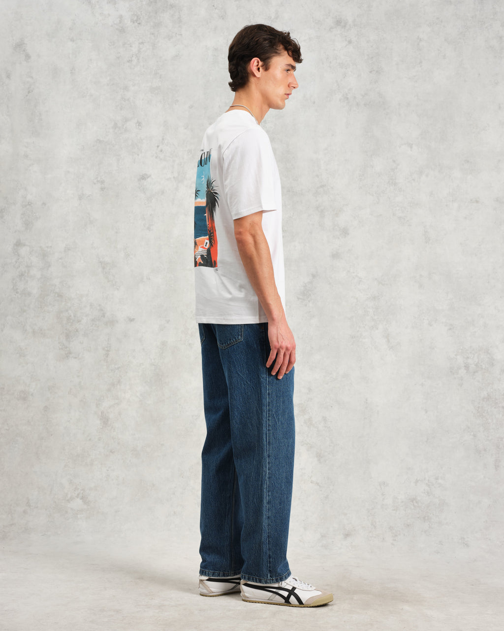 Dean - White London Postcard Graphic Organic Cotton T-Shirt