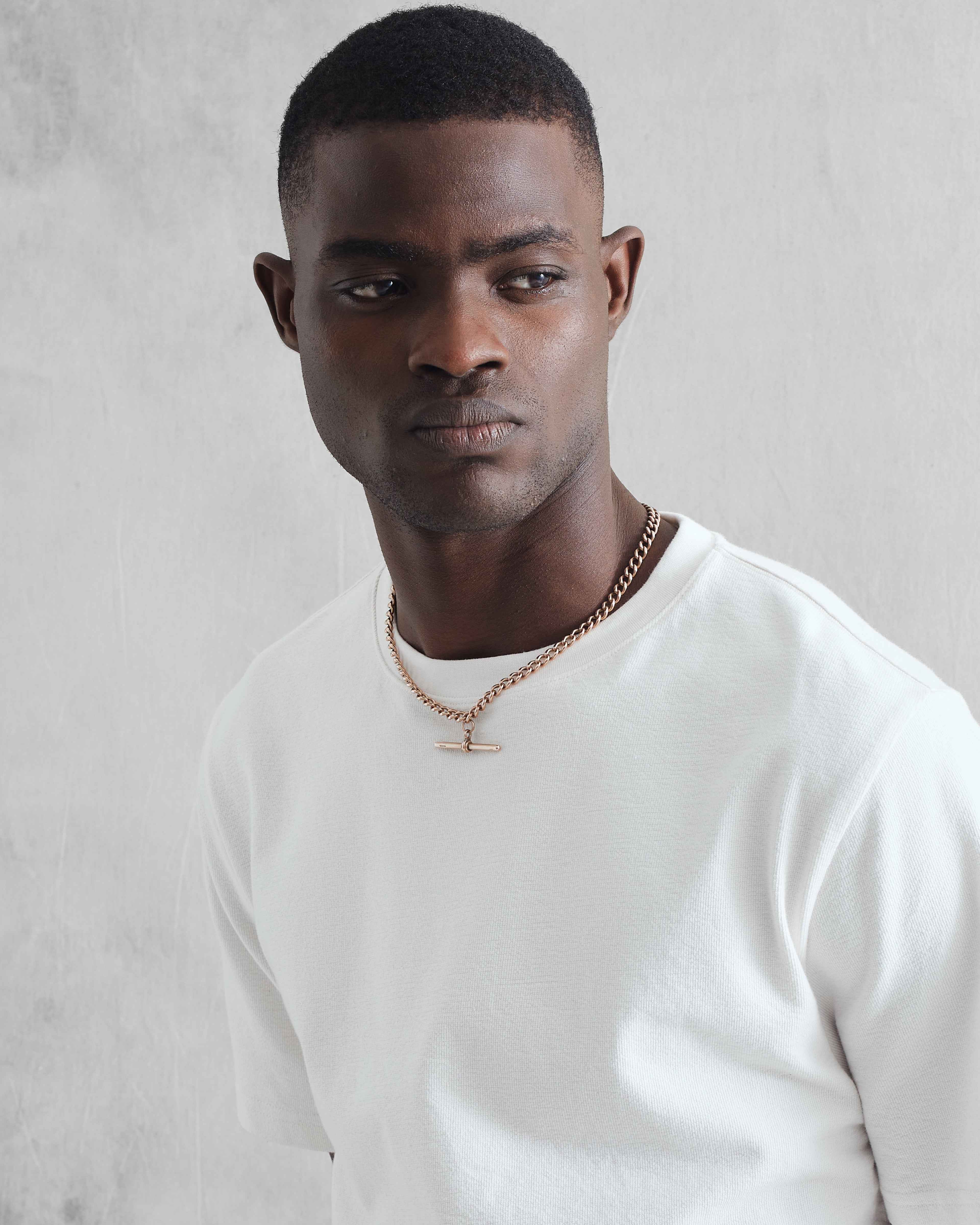 Dean - White Textured Organic Cotton T-Shirt
