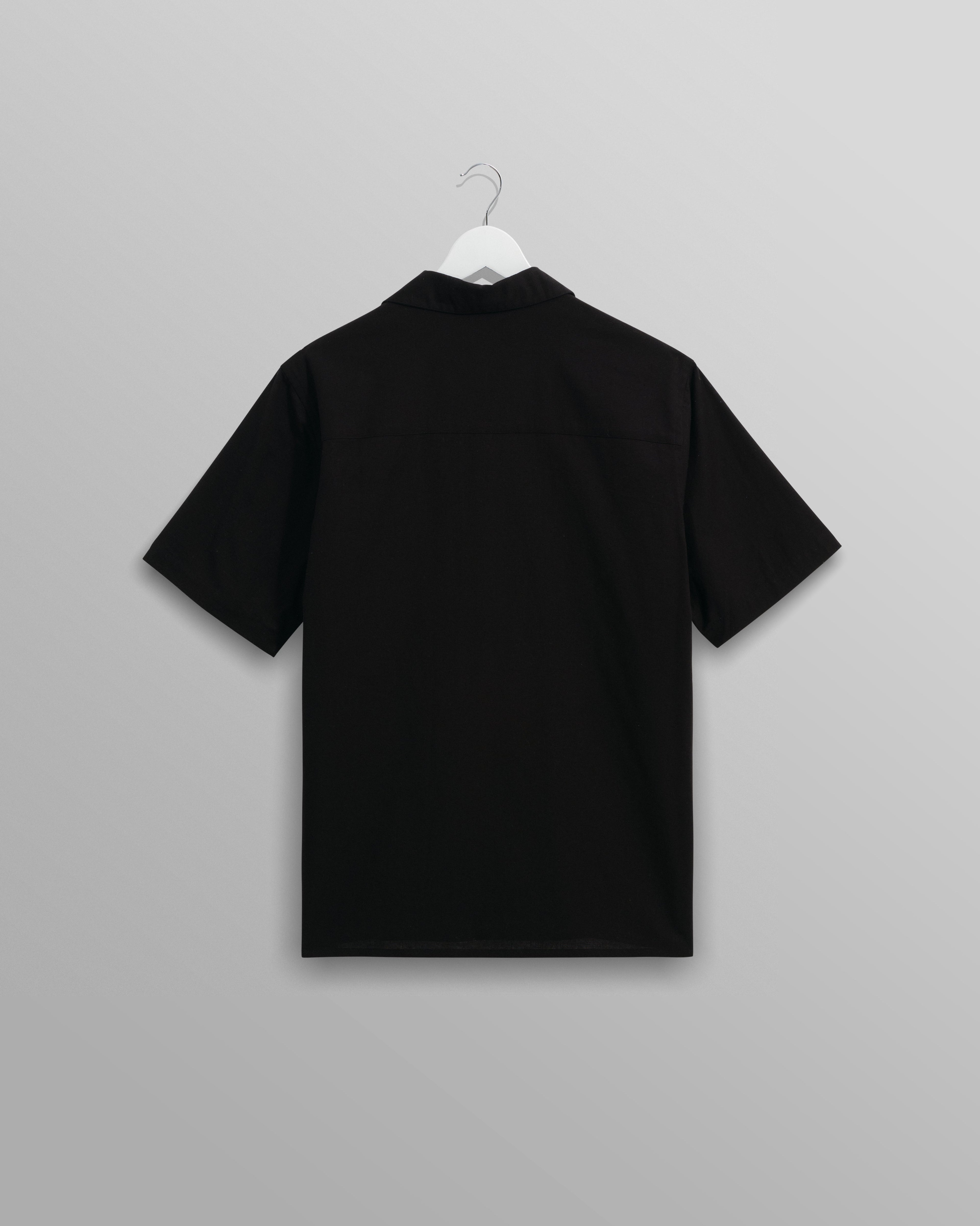 Didcot - Black And Ecru Abstract Applique Short-Sleeve Shirt