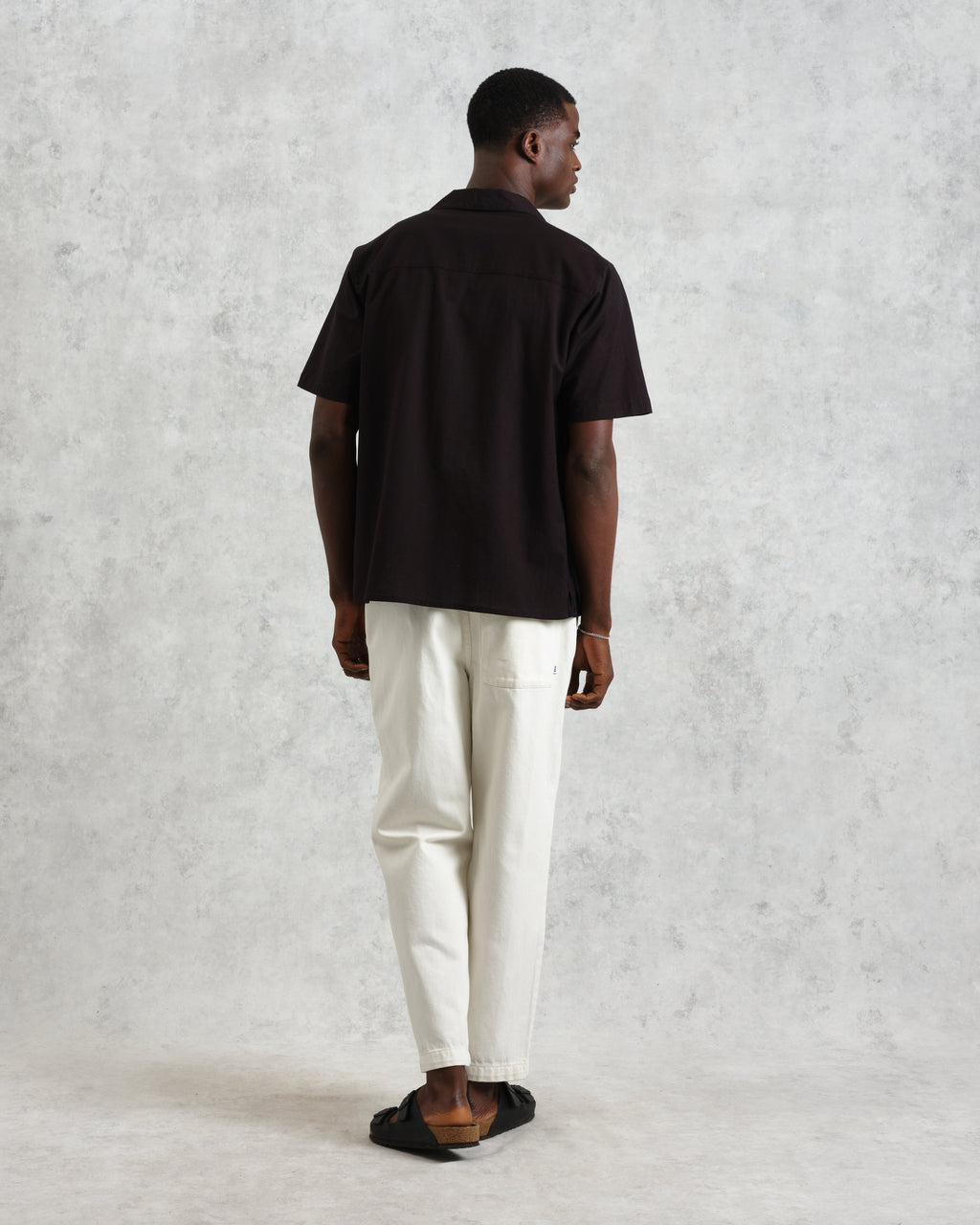 Didcot - Black And Ecru Abstract Applique Short-Sleeve Shirt