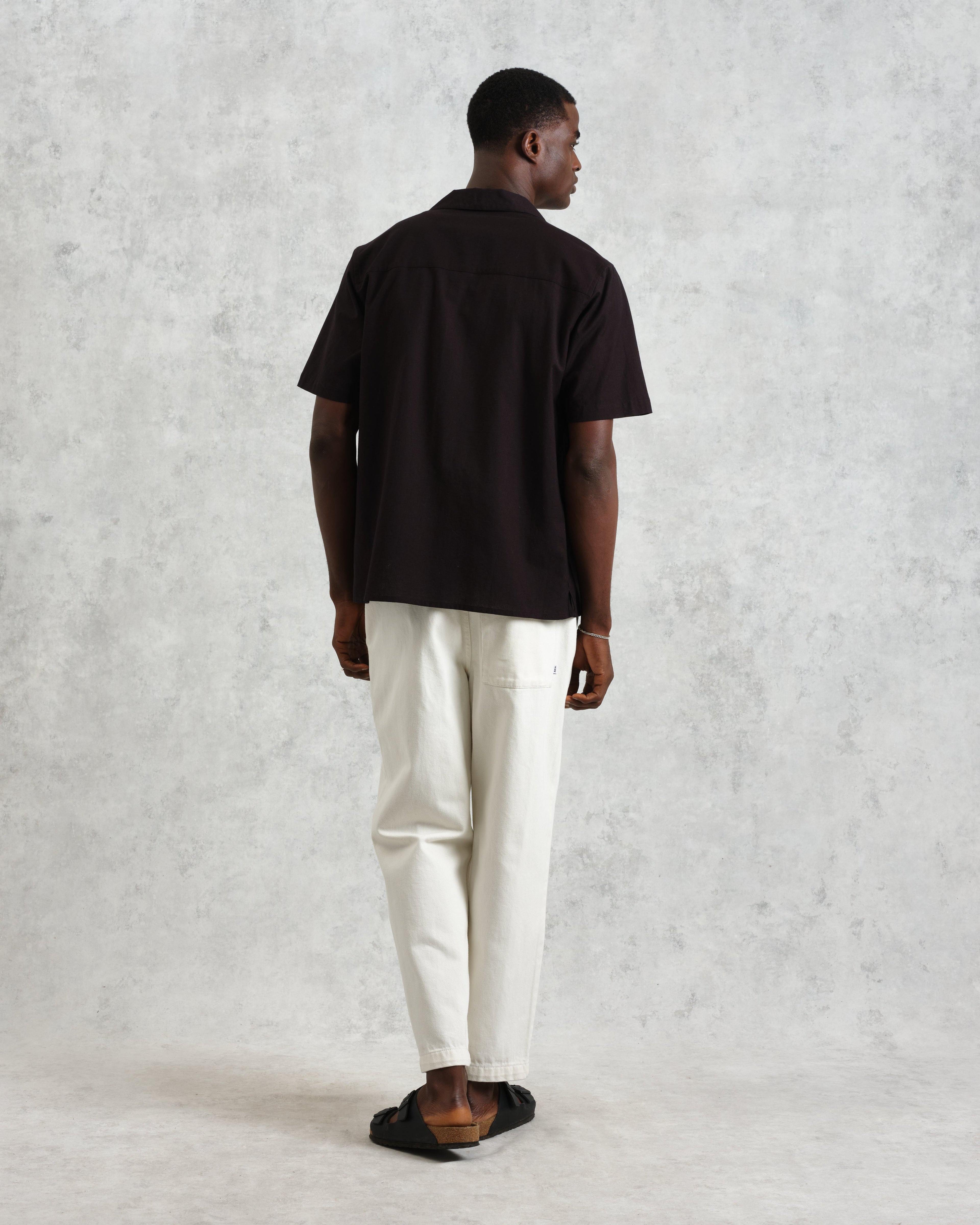 Didcot - Black And Ecru Abstract Applique Short-Sleeve Shirt