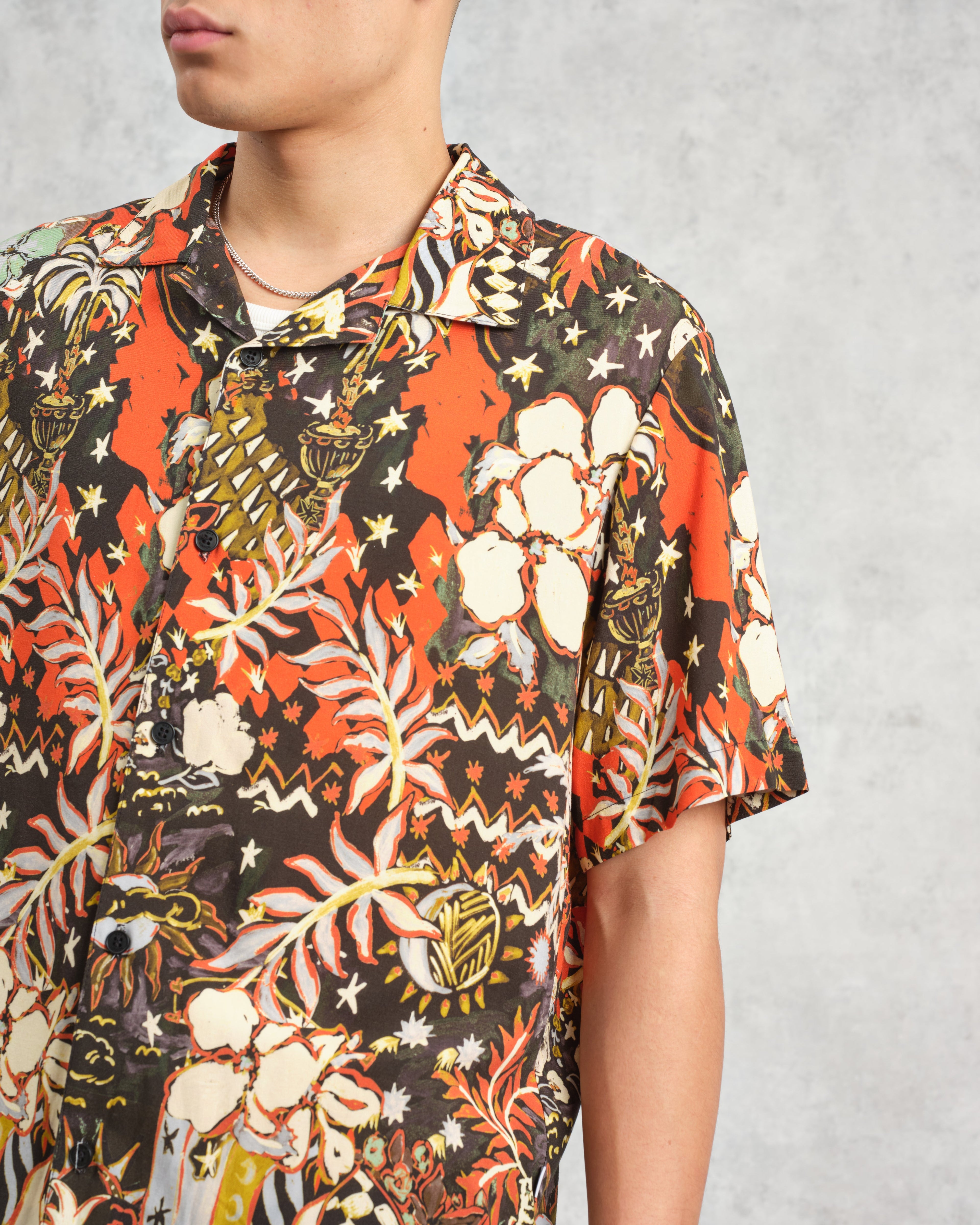 Didcot - Black And Multicolour Abstract Short-Sleeve Shirt