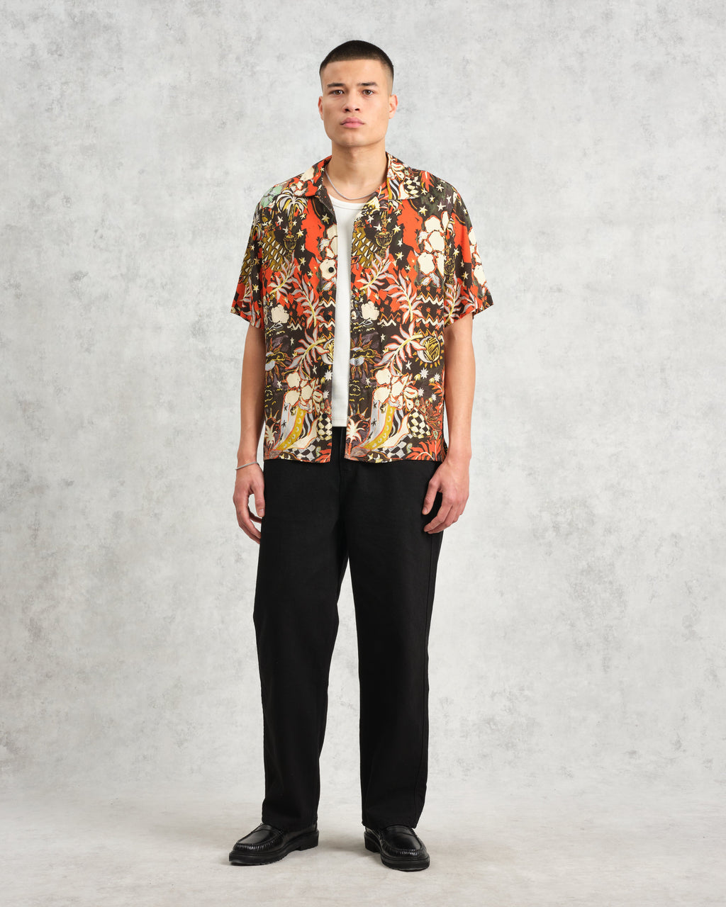 Didcot - Black And Multicolour Abstract Short-Sleeve Shirt