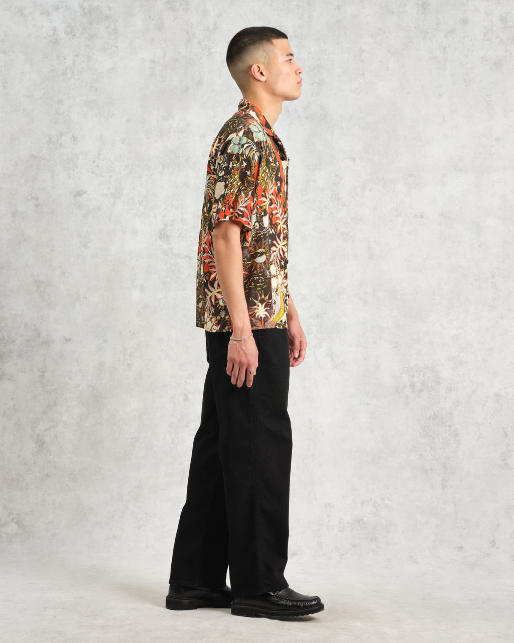 Didcot - Black And Multicolour Abstract Short-Sleeve Shirt