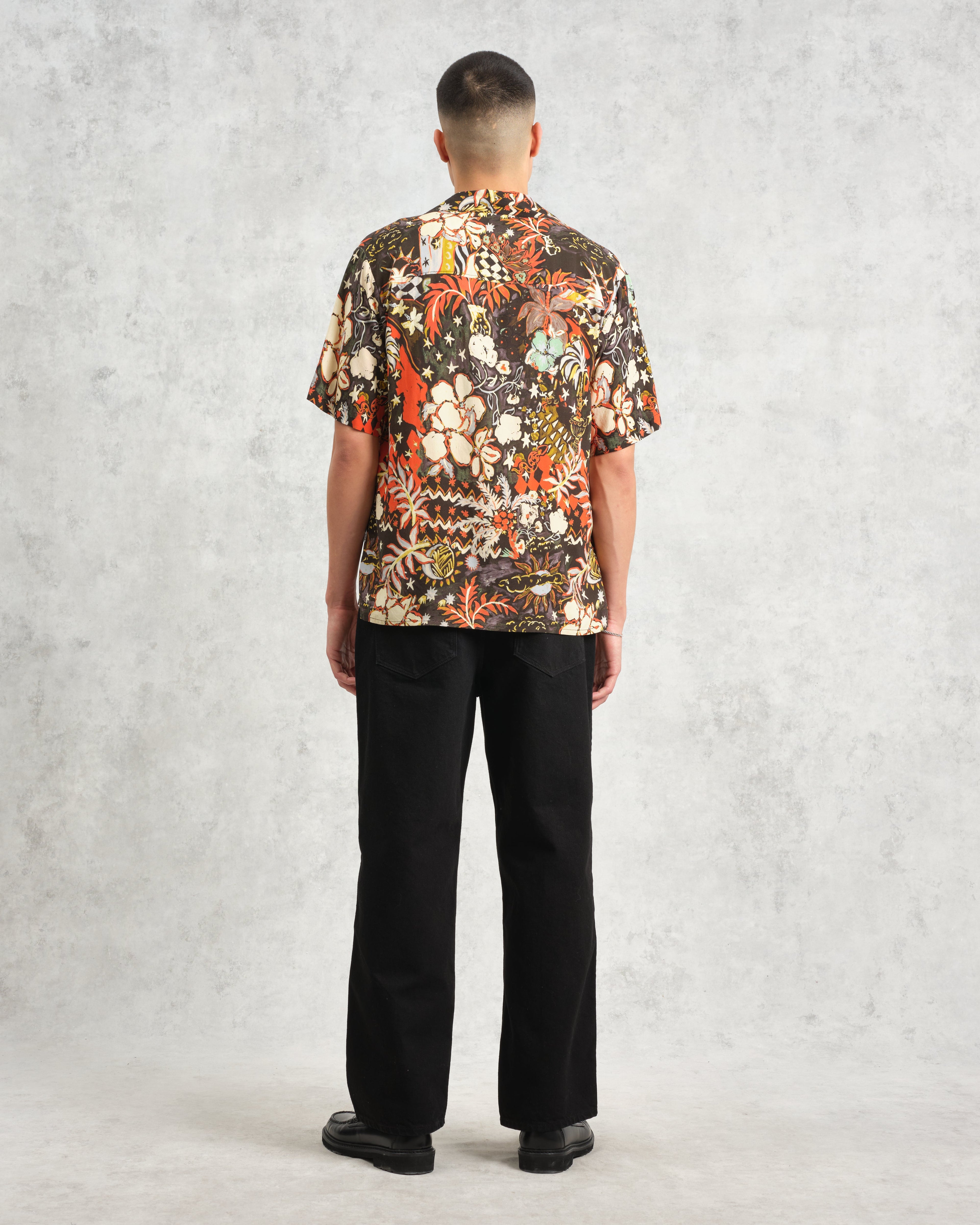 Didcot - Black And Multicolour Abstract Short-Sleeve Shirt