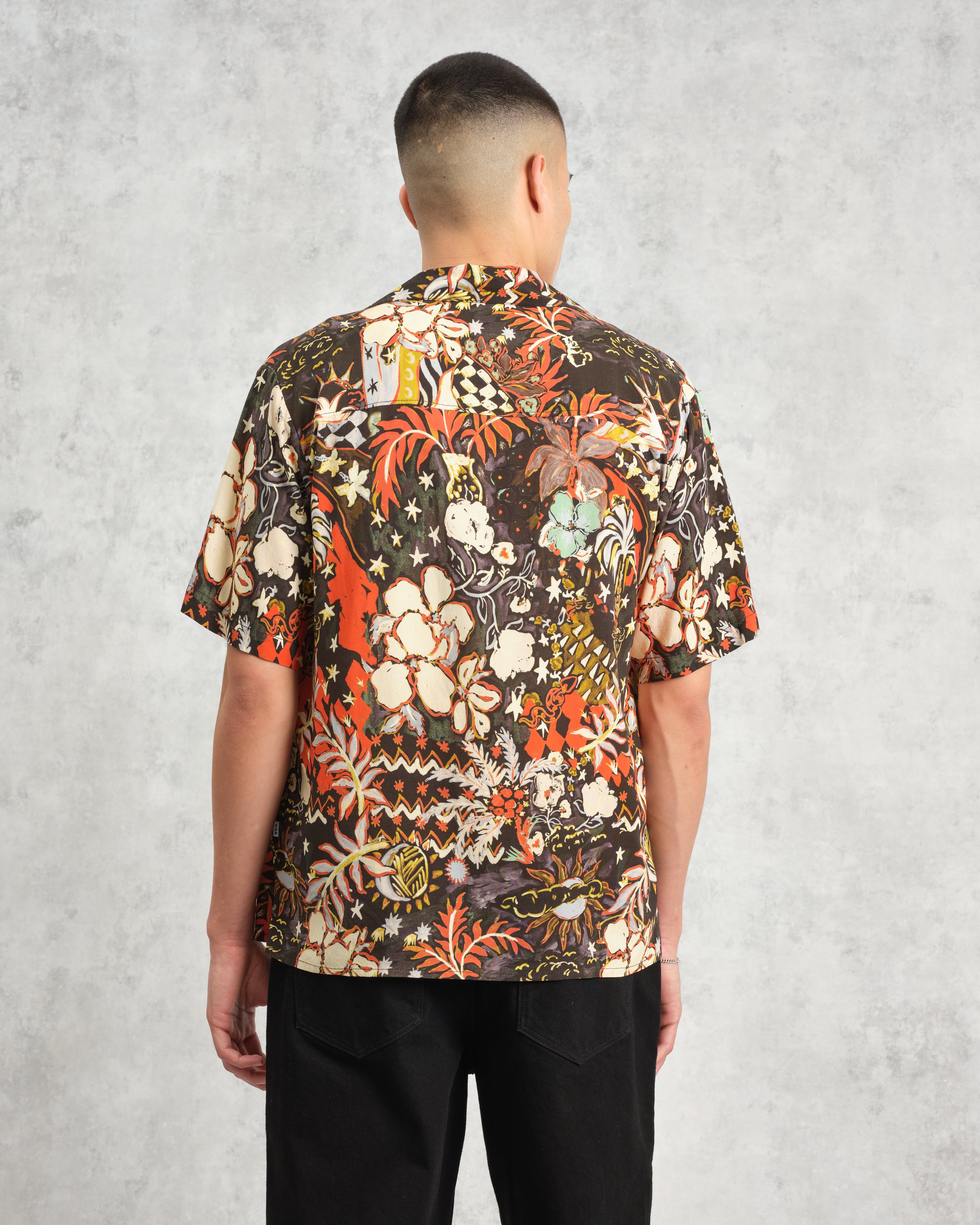 Didcot - Black And Multicolour Abstract Short-Sleeve Shirt