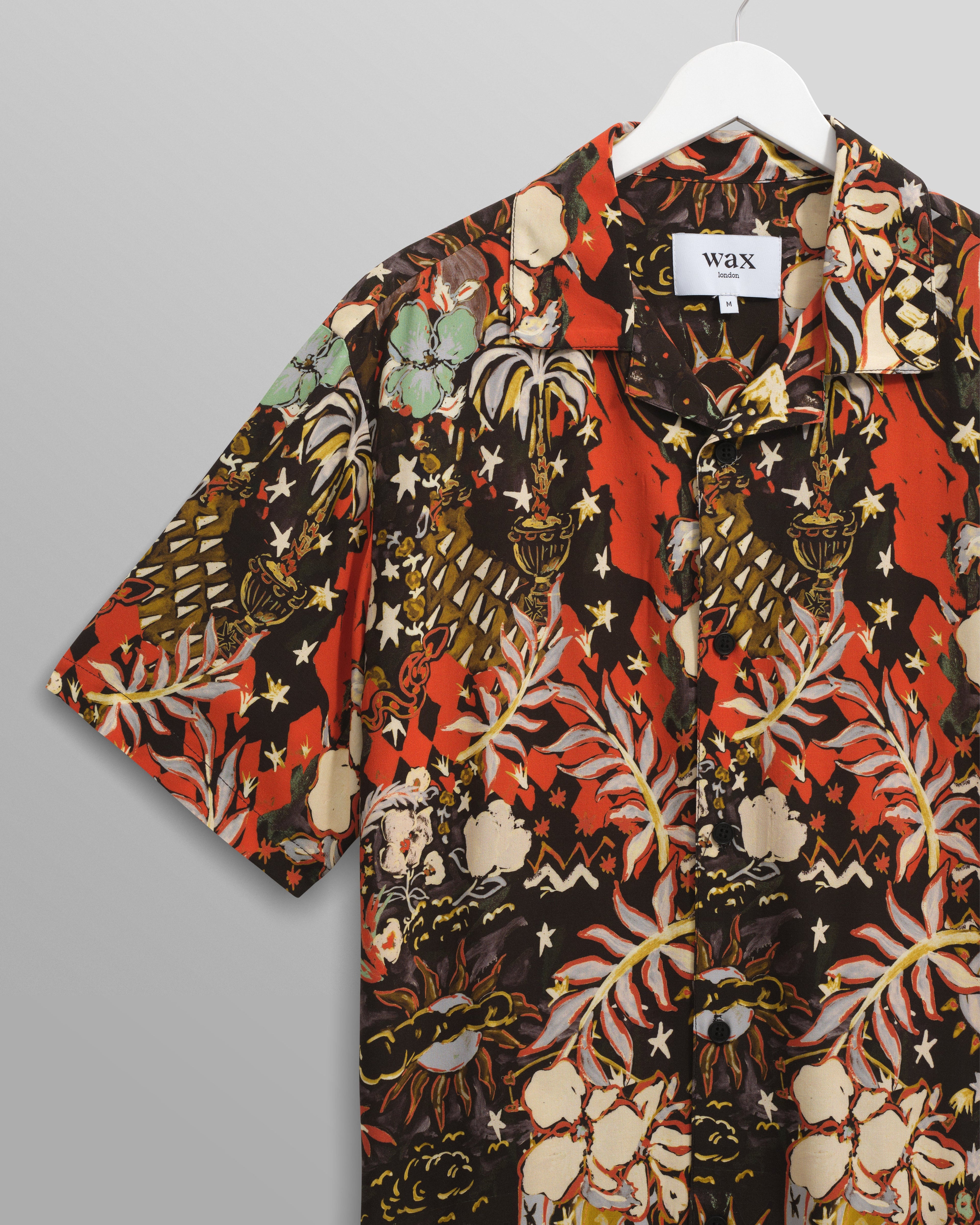 Didcot - Black And Multicolour Abstract Short-Sleeve Shirt