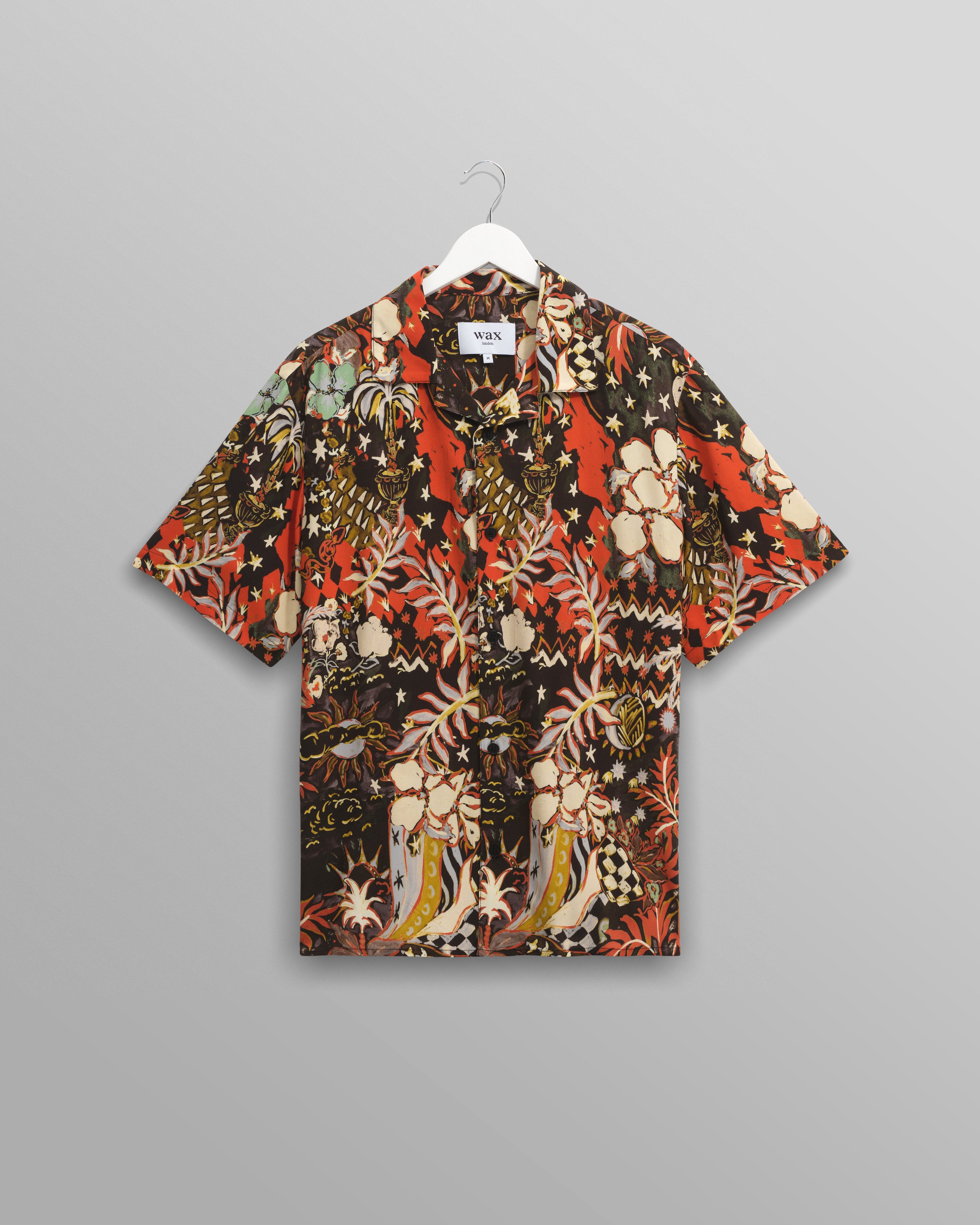 Didcot - Black And Multicolour Abstract Short-Sleeve Shirt