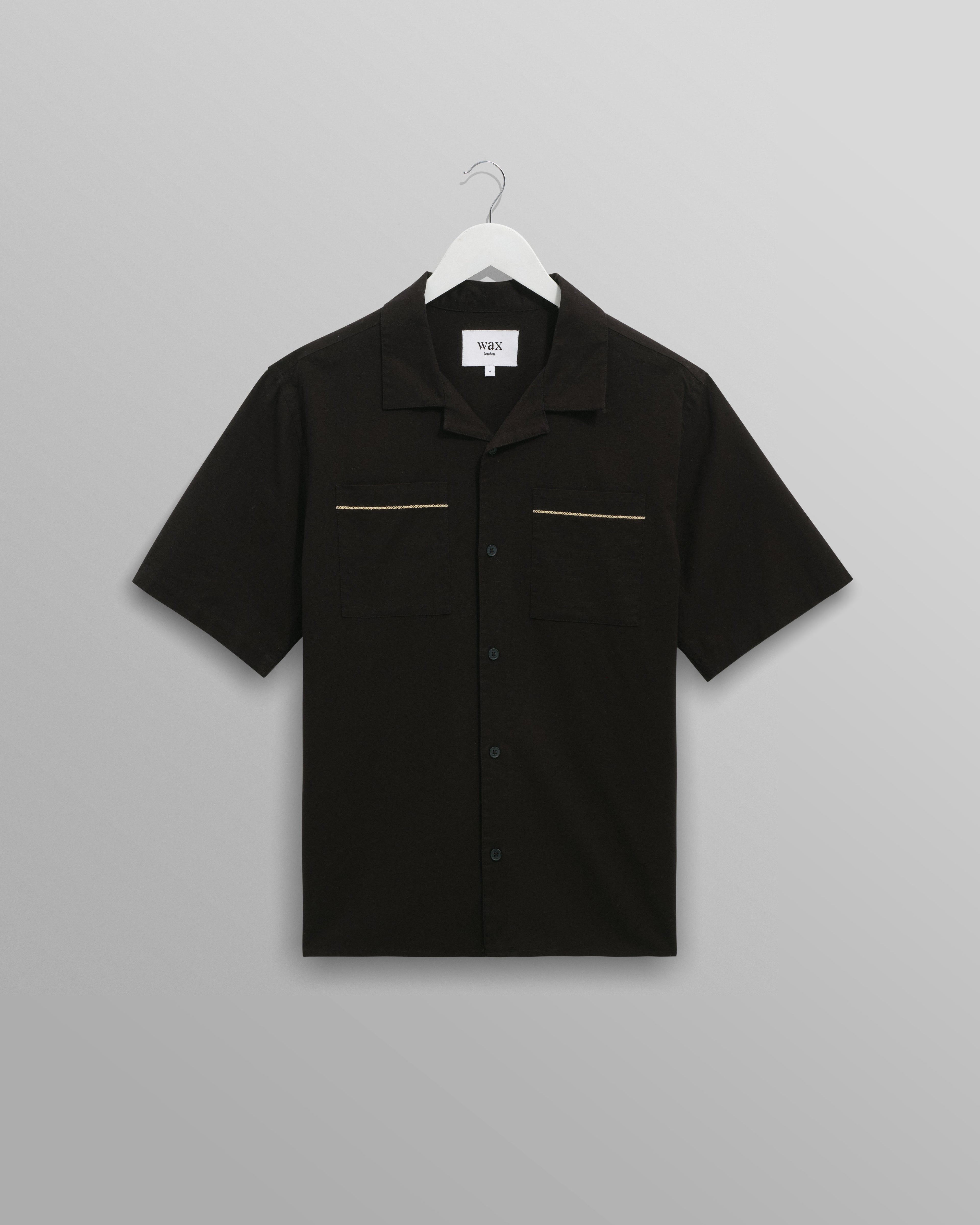 Didcot - Black And Multicolour Applique Short-Sleeve Shirt