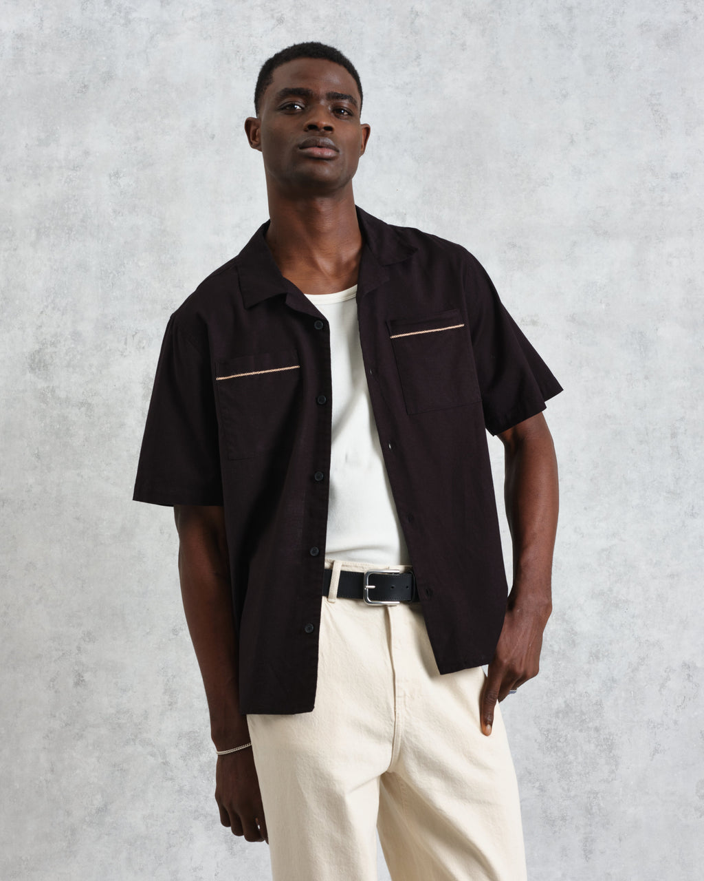 Didcot - Black And Multicolour Applique Short-Sleeve Shirt