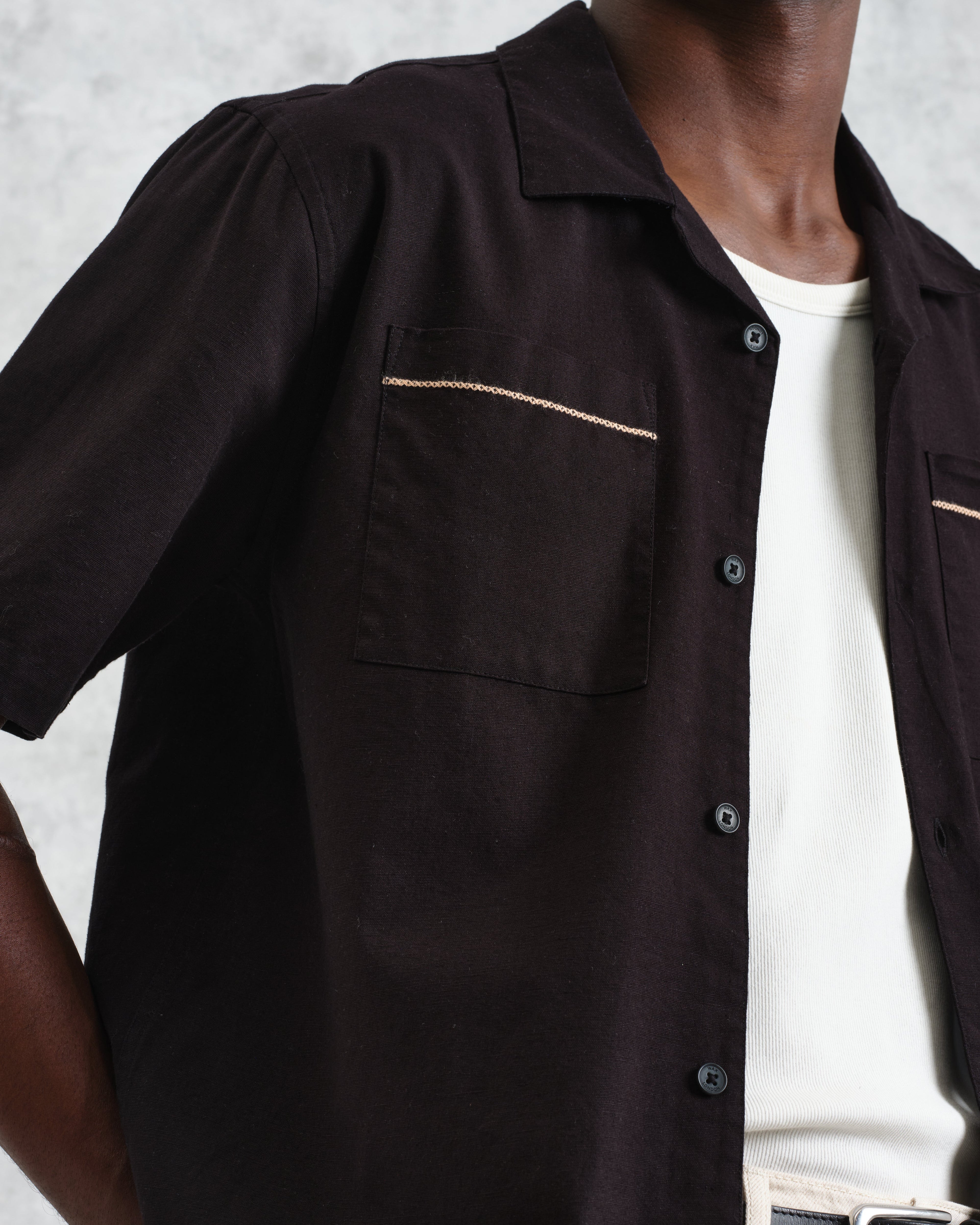 Didcot - Black And Multicolour Applique Short-Sleeve Shirt