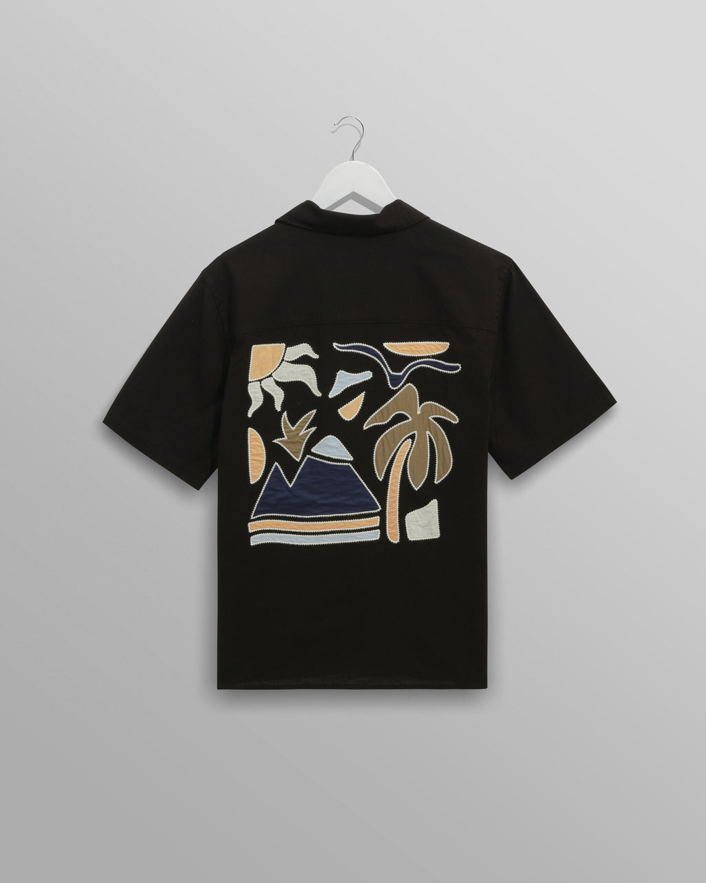 Didcot - Black And Multicolour Applique Short-Sleeve Shirt