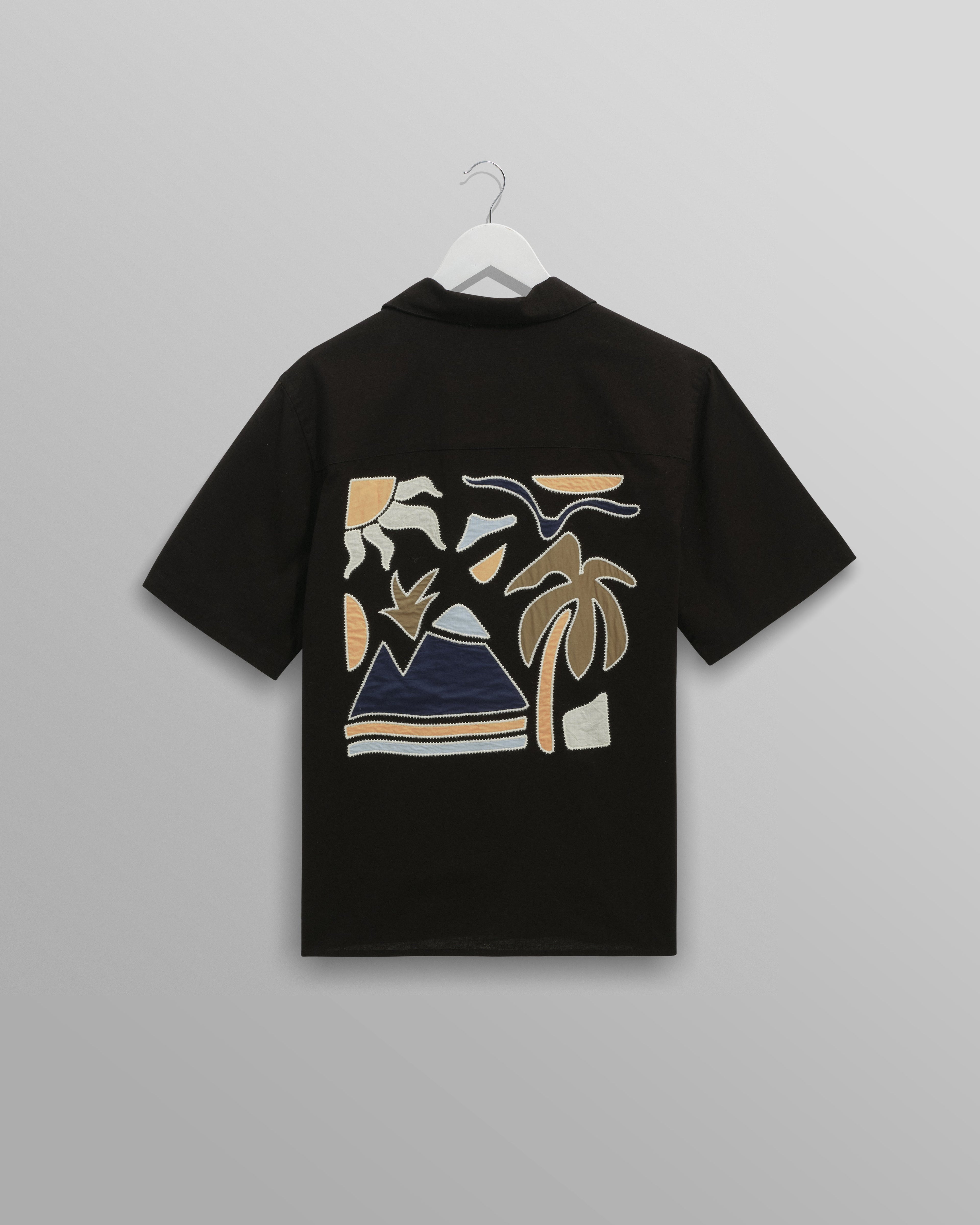Didcot - Black And Multicolour Applique Short-Sleeve Shirt