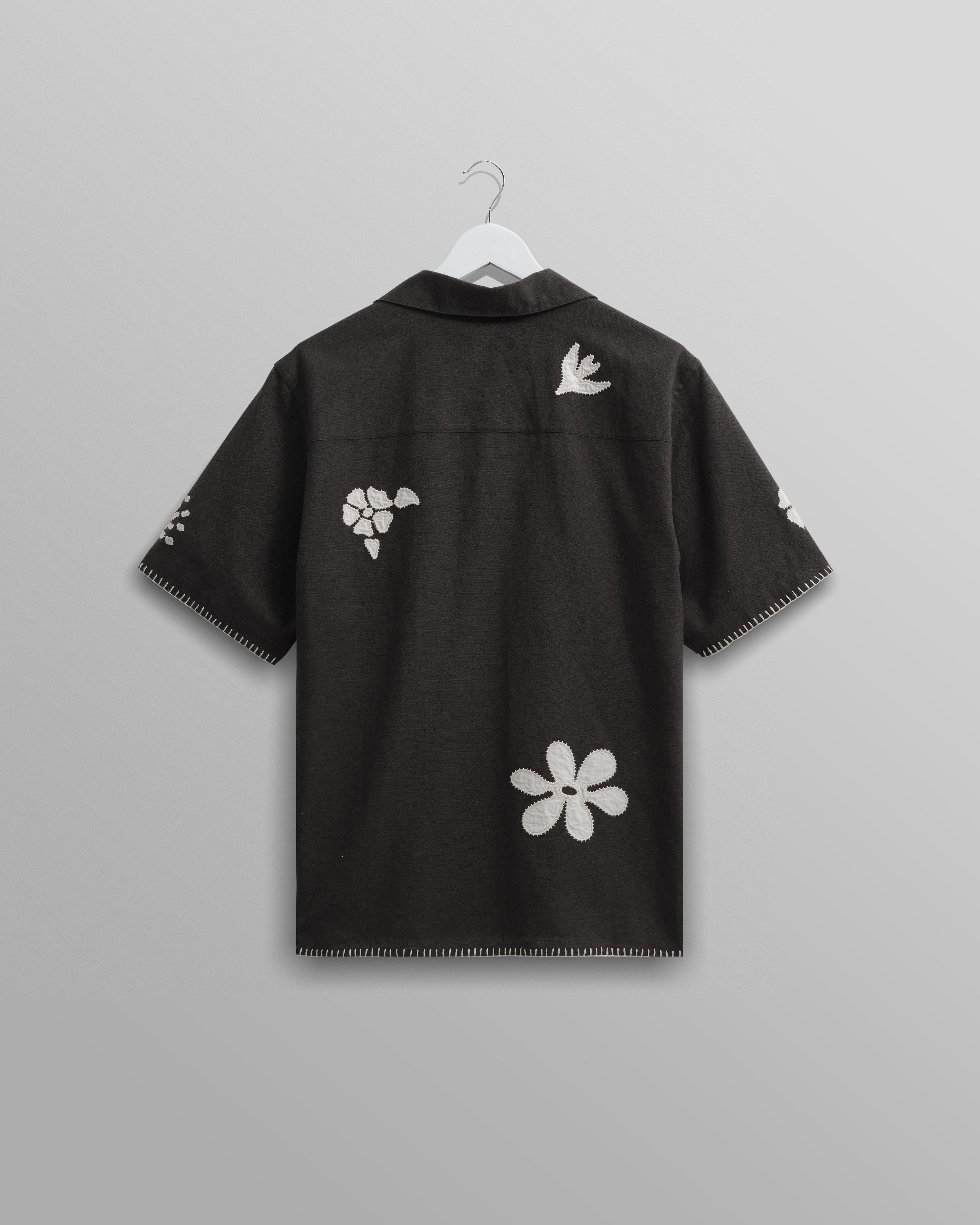 Didcot - Black Doodle Applique Short-Sleeve Shirt
