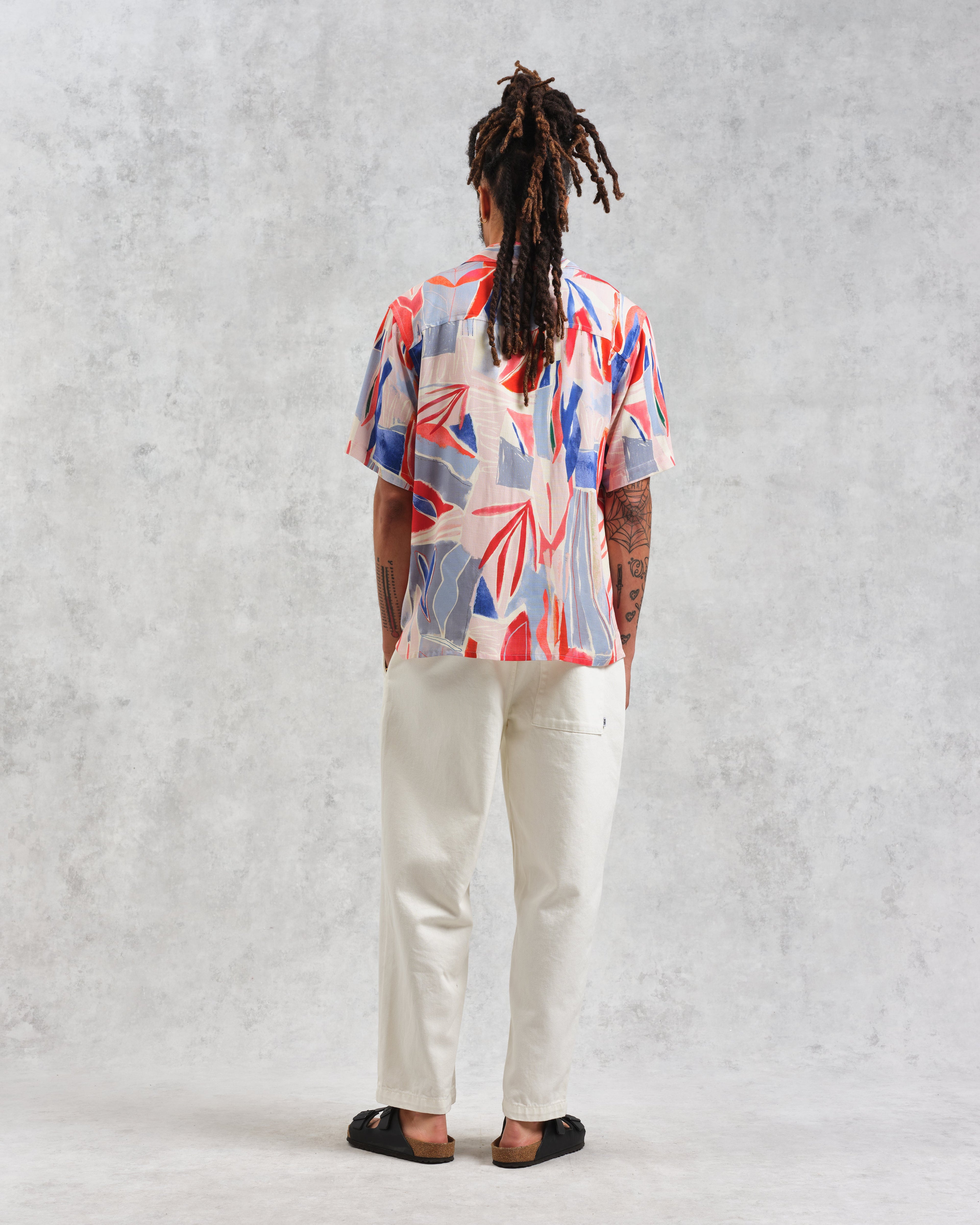 Didcot - Blue And Pink Abstract Short-Sleeve Shirt