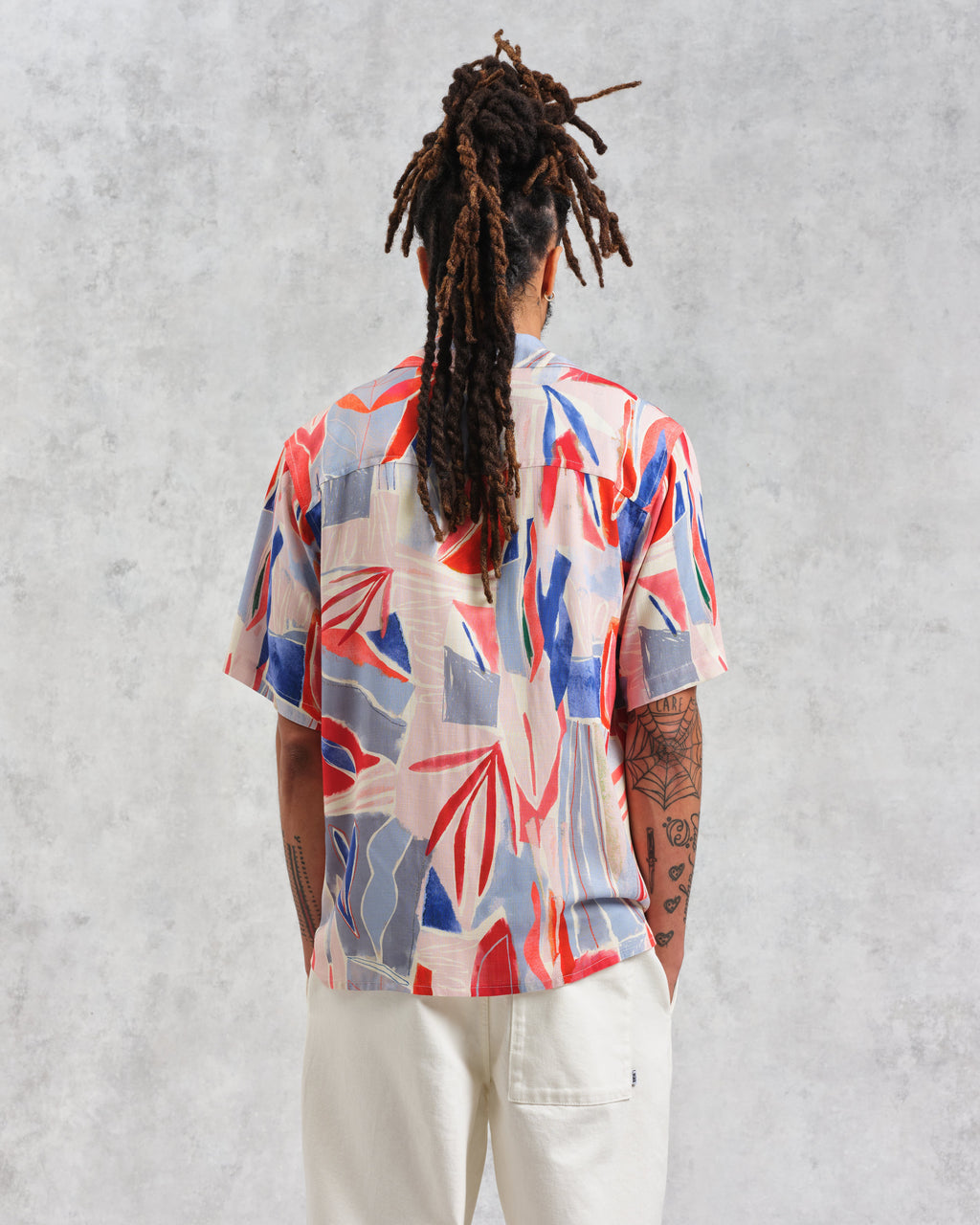 Didcot - Blue And Pink Abstract Short-Sleeve Shirt