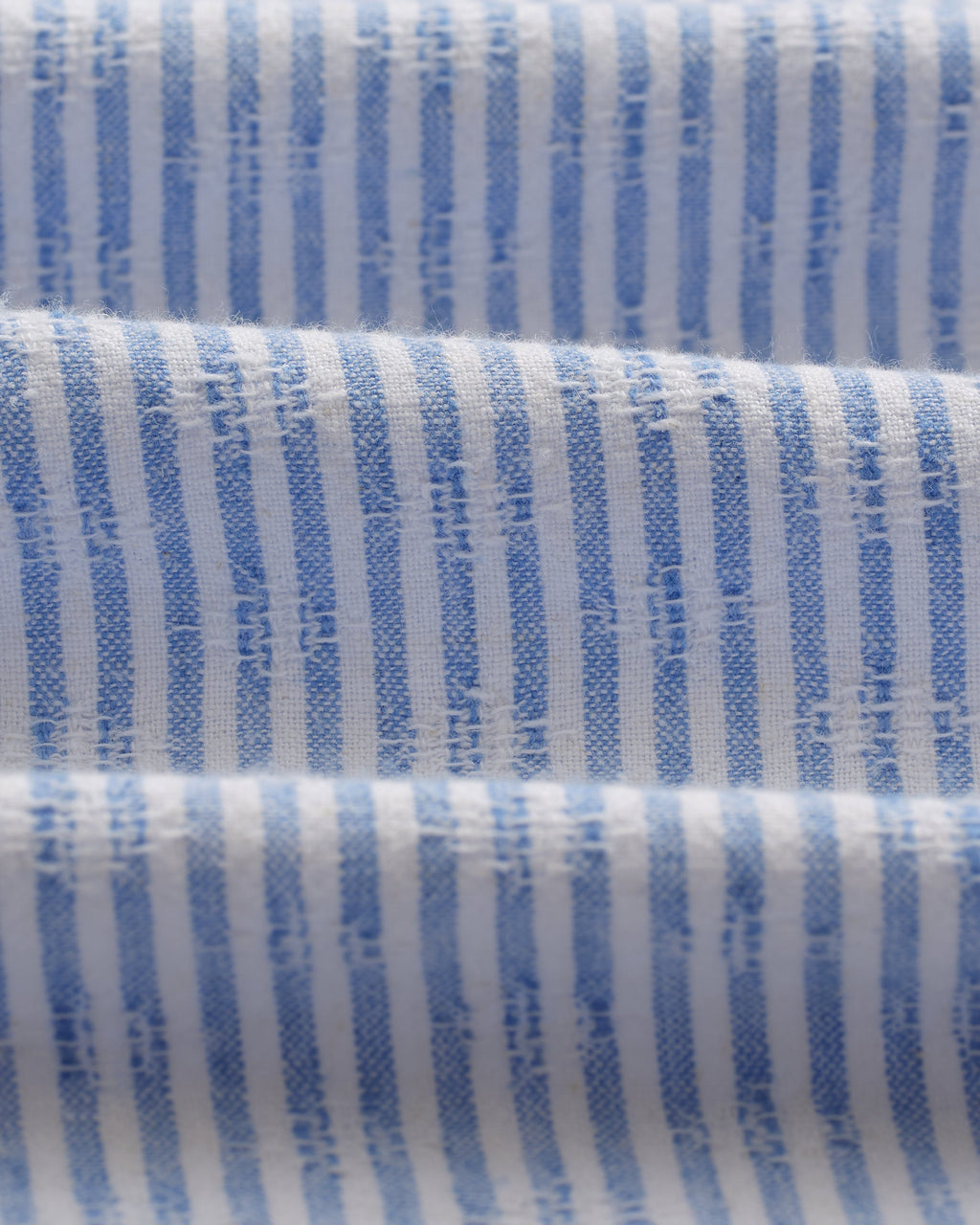 Didcot - Blue And White Textured Stripe Short-Sleeve Shirt