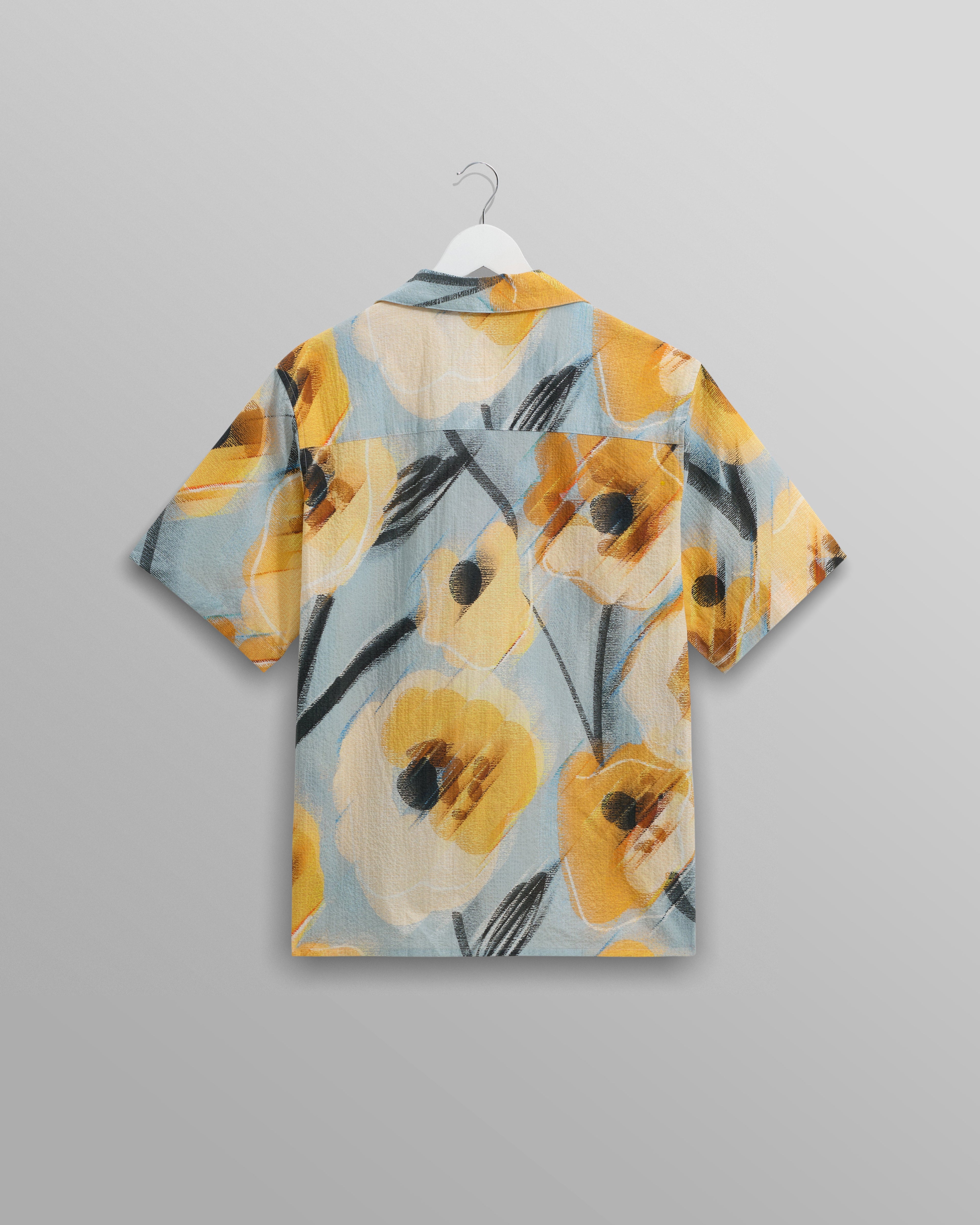 Didcot - Blue And Yellow Abstract Poppy Short-Sleeve Shirt