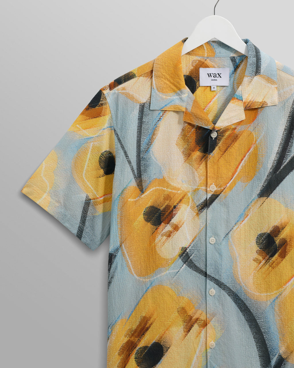 Didcot - Blue And Yellow Abstract Poppy Short-Sleeve Shirt