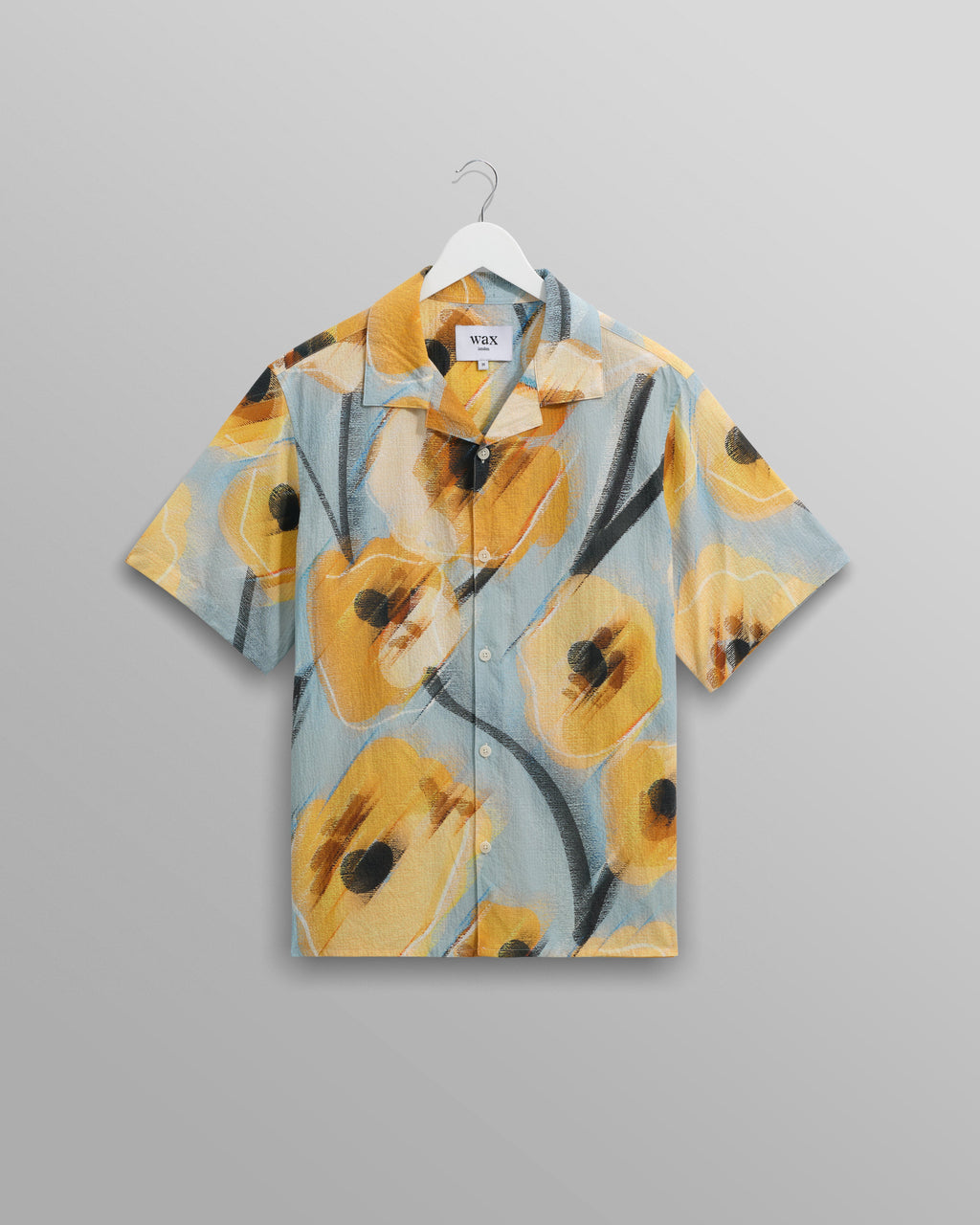 Didcot - Blue And Yellow Abstract Poppy Short-Sleeve Shirt