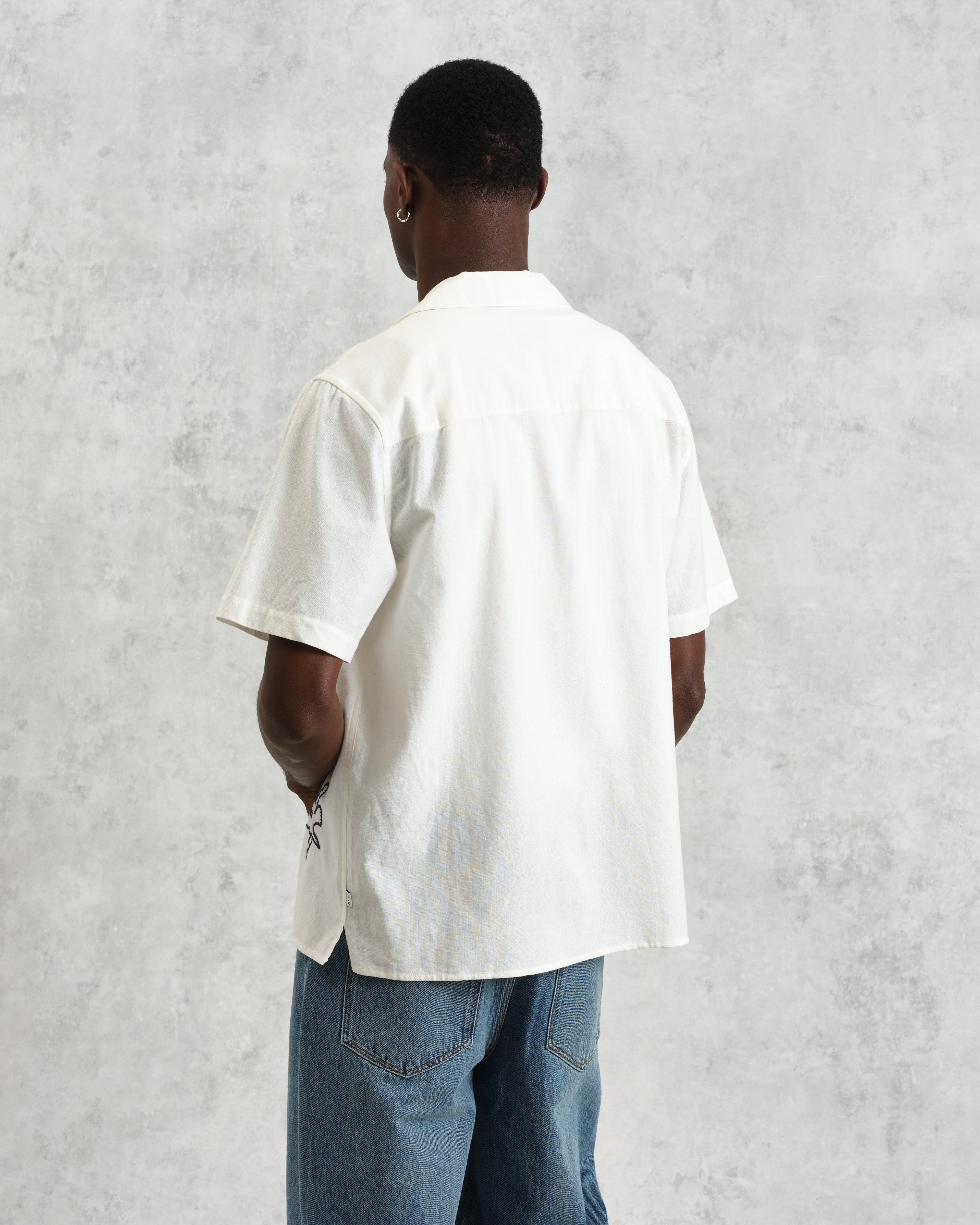 Didcot - Ecru And Multicolour Abstract Applique Short-Sleeve Shirt
