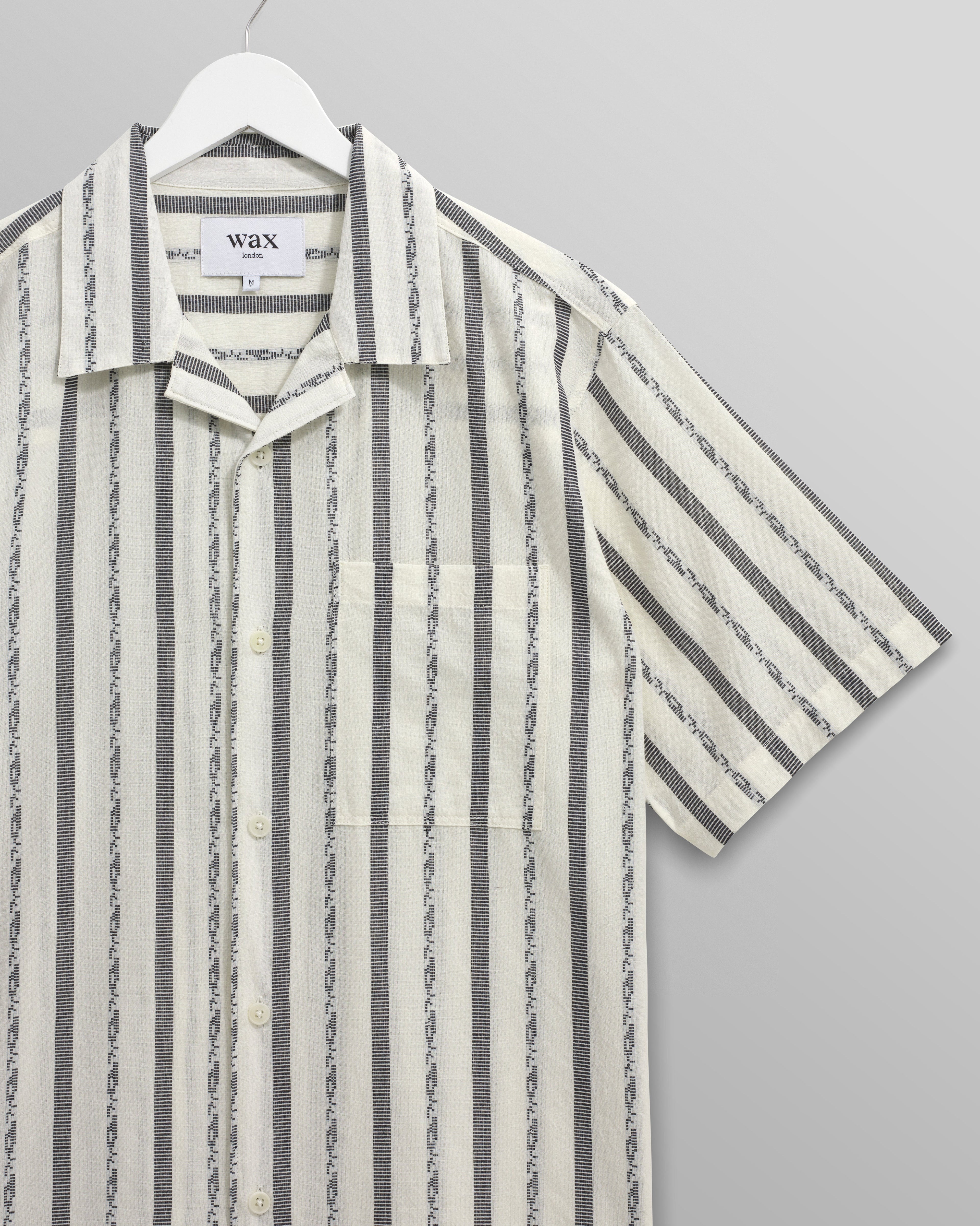 Didcot - Ecru Fleck Stripe Short-Sleeve Shirt