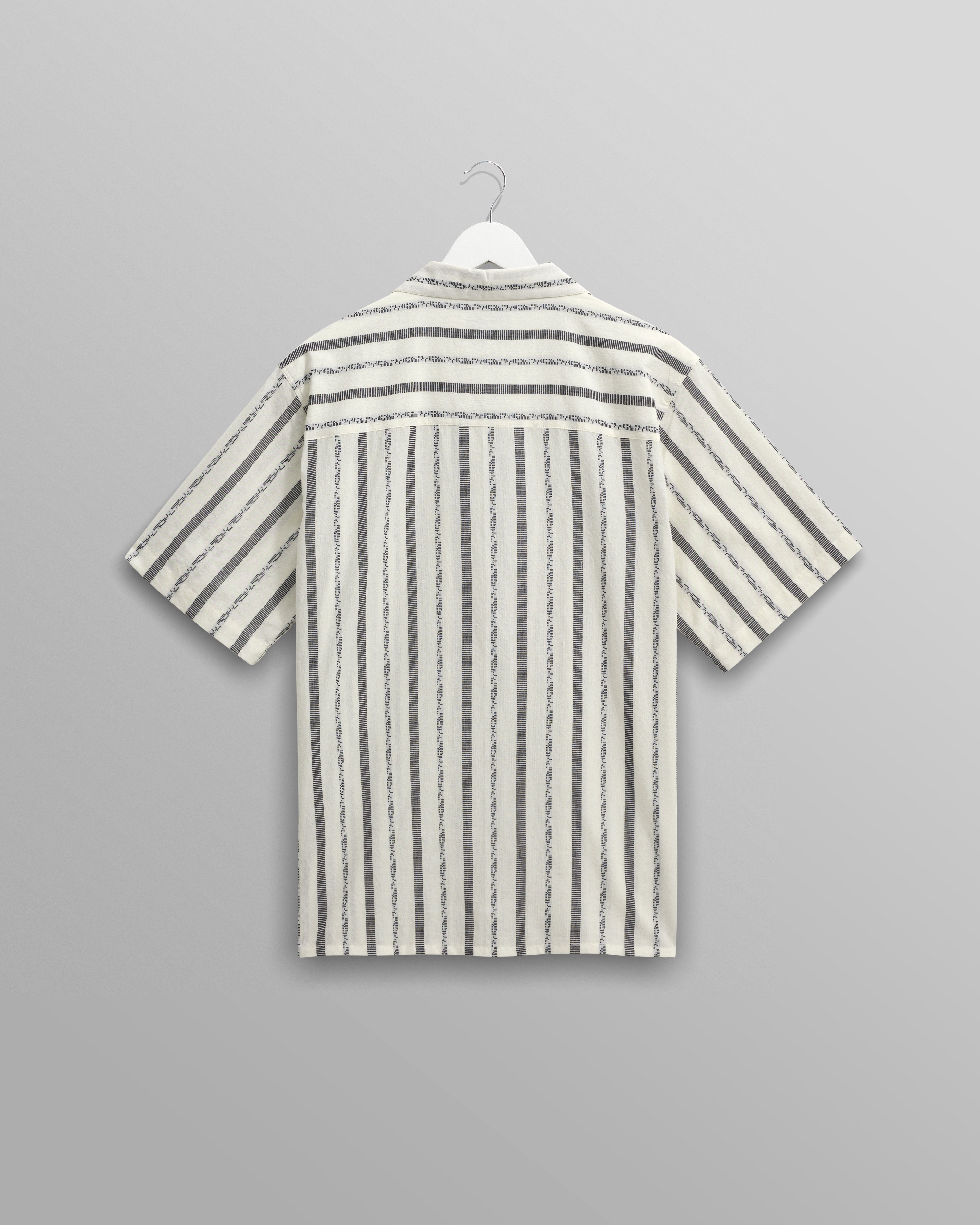 Didcot - Ecru Fleck Stripe Short-Sleeve Shirt