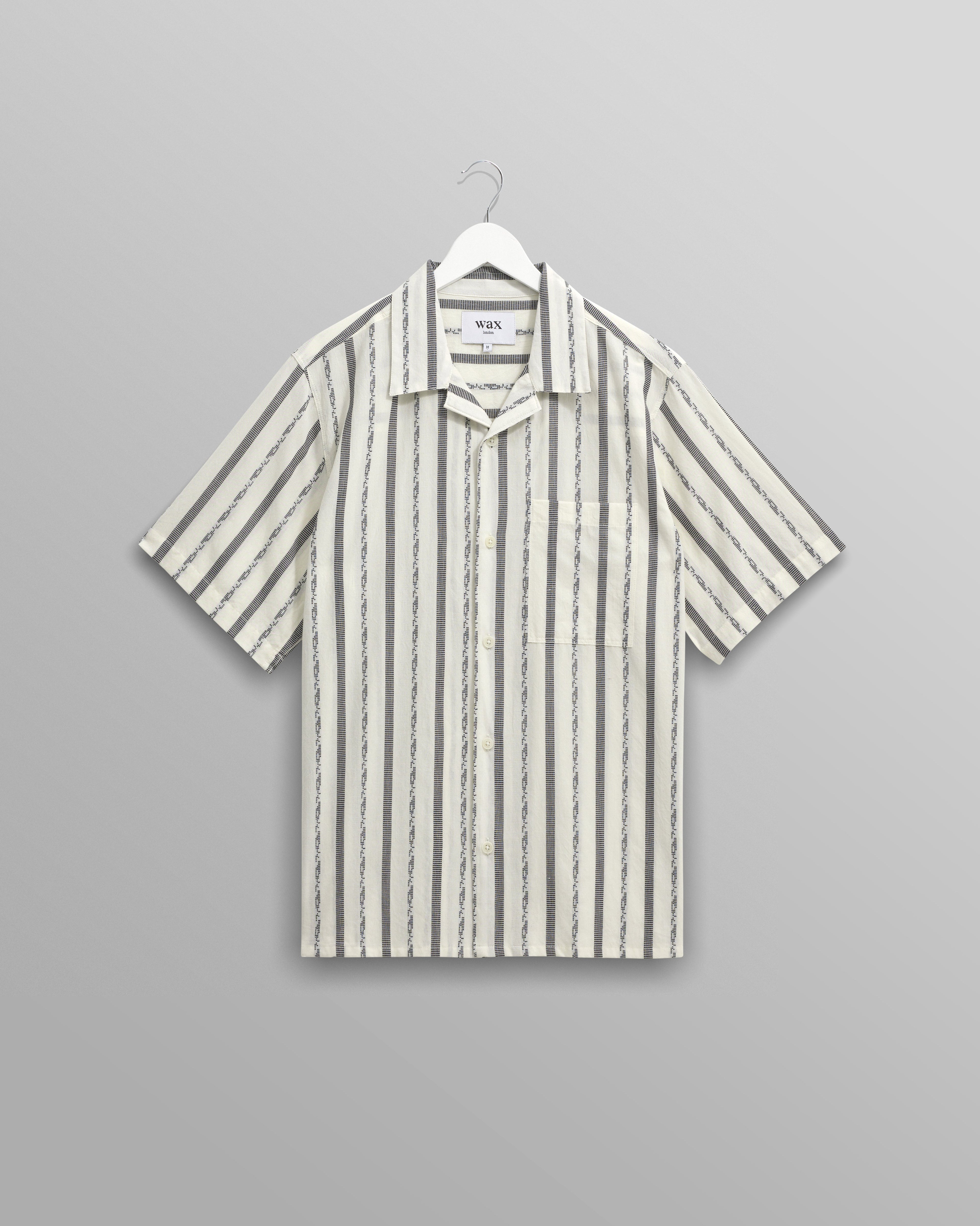 Didcot - Ecru Fleck Stripe Short-Sleeve Shirt