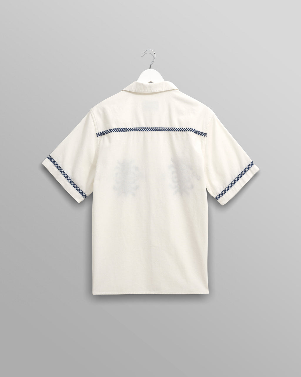 Didcot - Ecru Motif Embroidered Short-Sleeve Shirt