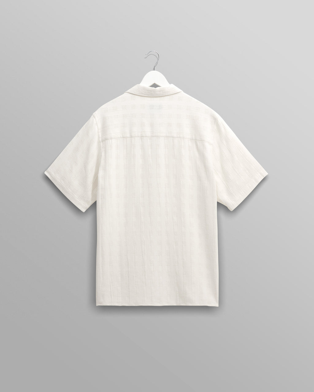 Didcot - Ecru Open Weave Cotton Short-Sleeve Shirt