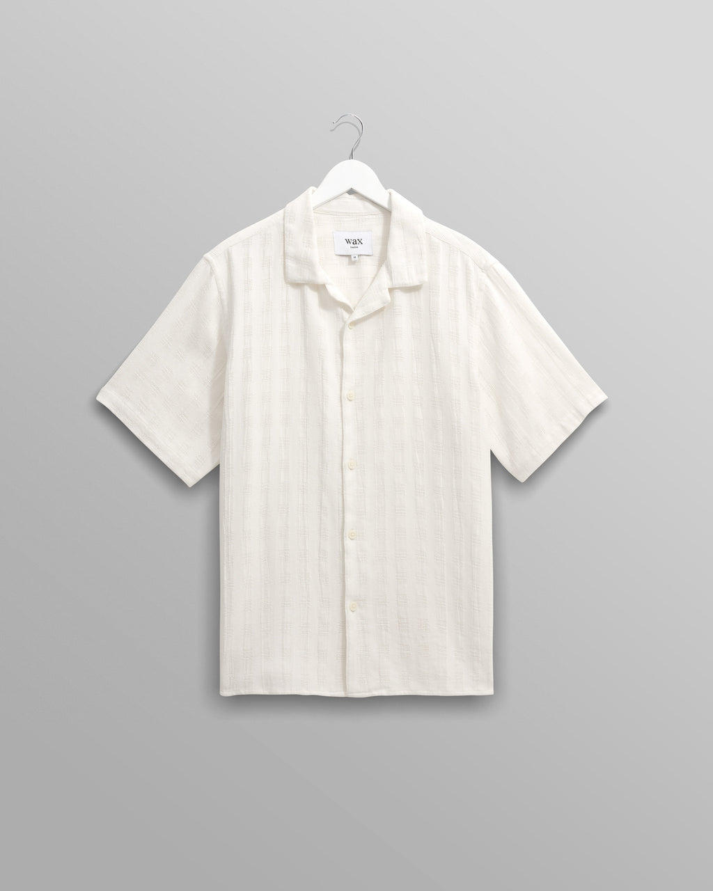 Didcot - Ecru Open Weave Cotton Short-Sleeve Shirt