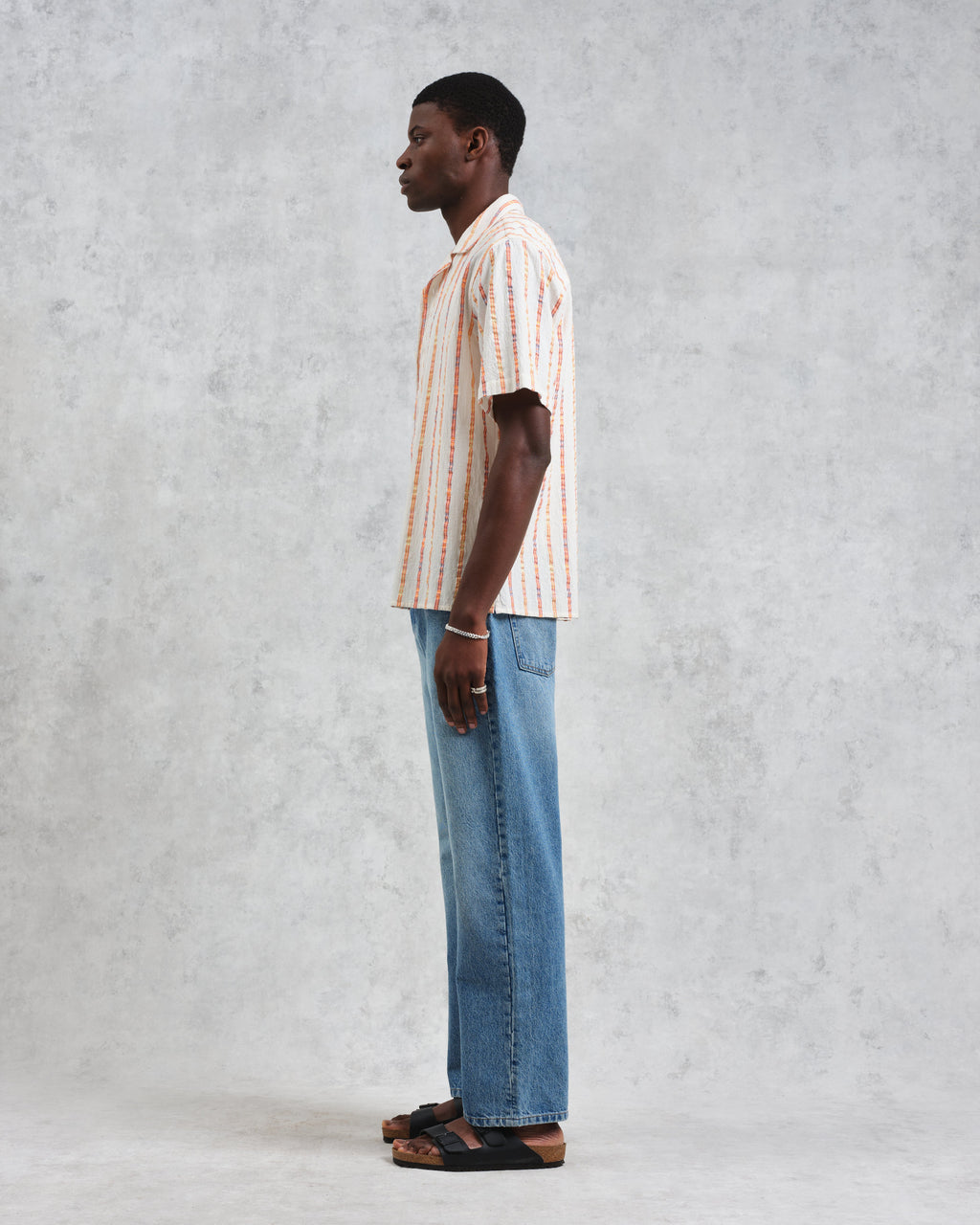 Didcot - Ecru Stripe Short-Sleeve Shirt