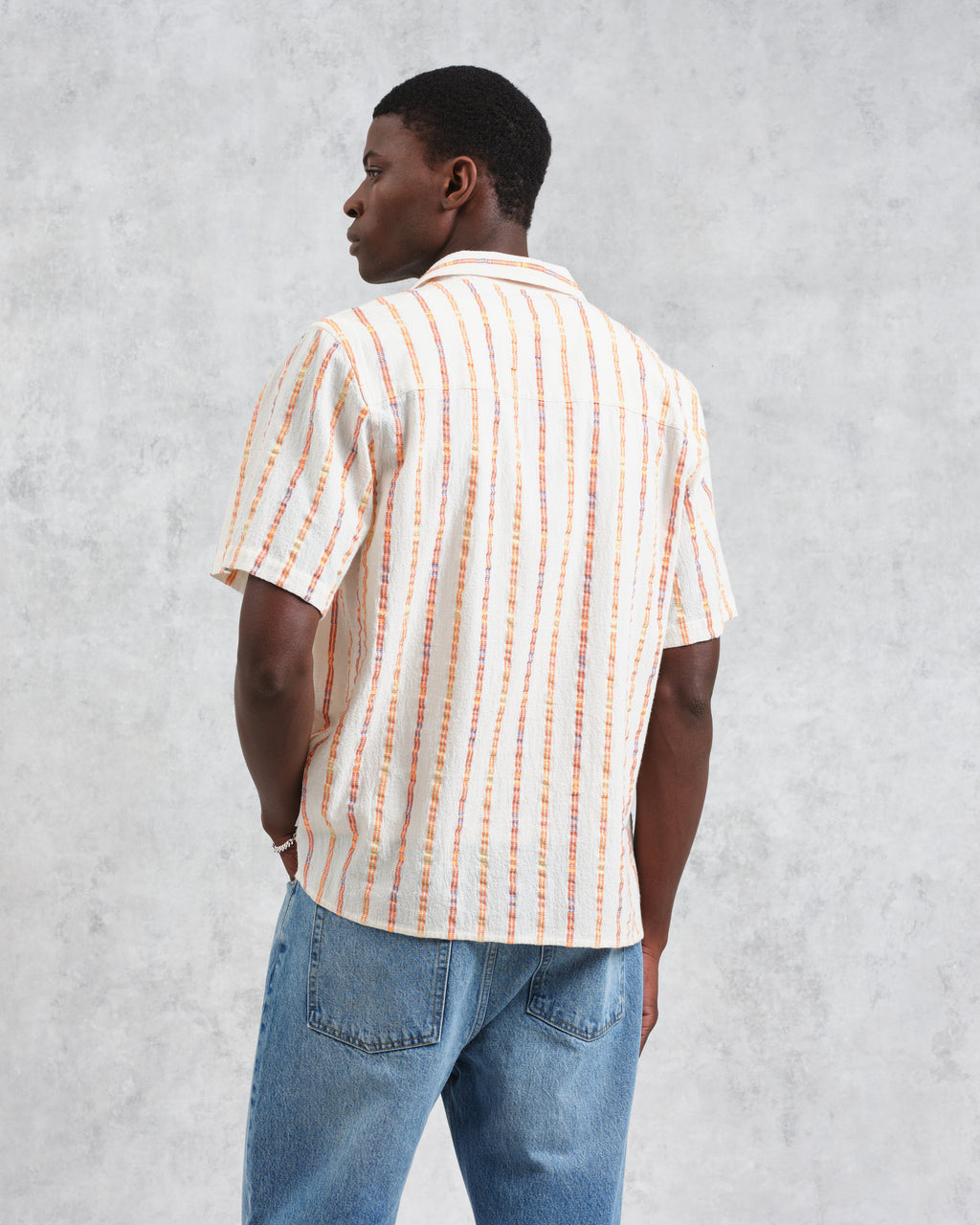 Didcot - Ecru Stripe Short-Sleeve Shirt