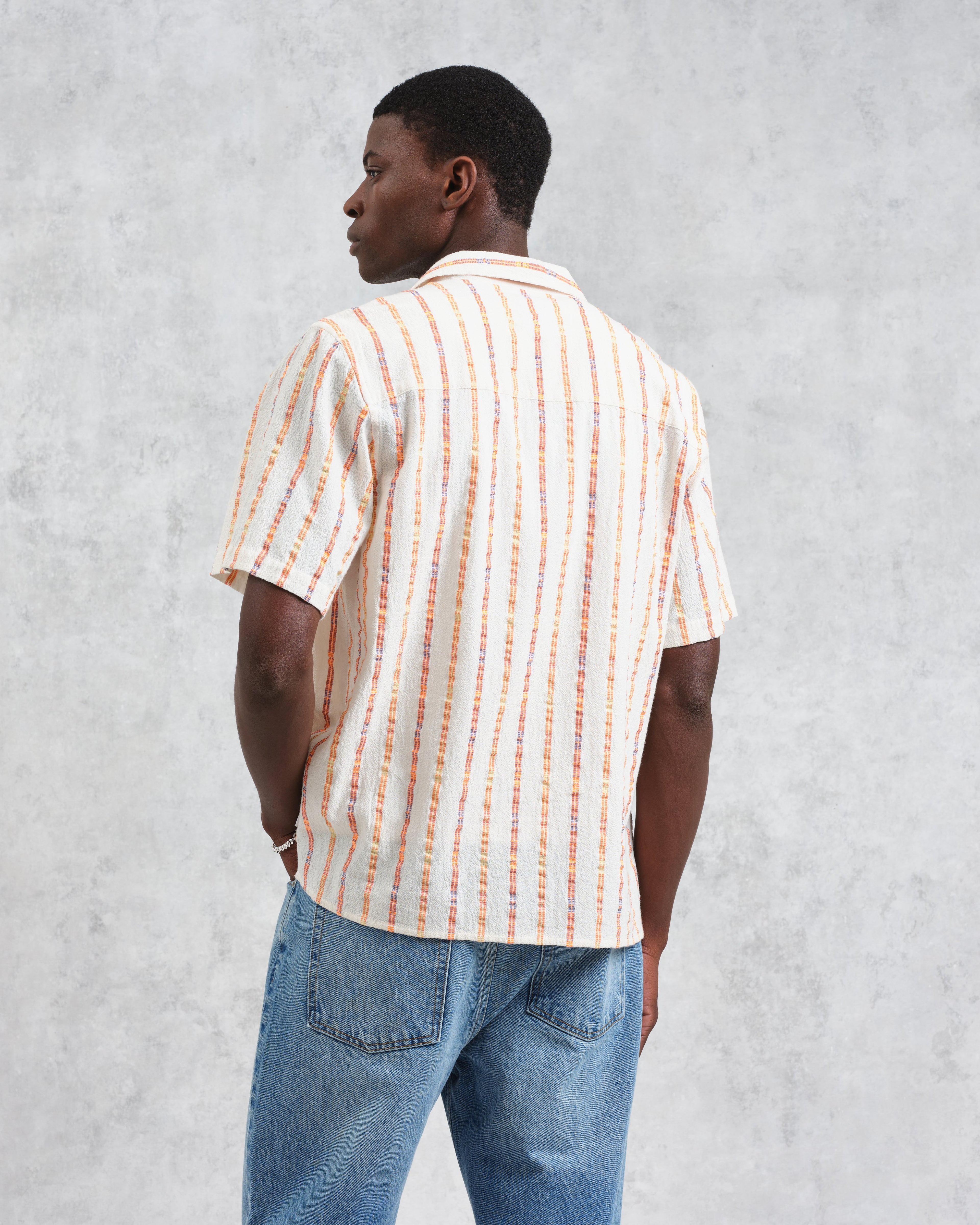 Didcot - Ecru Stripe Short-Sleeve Shirt