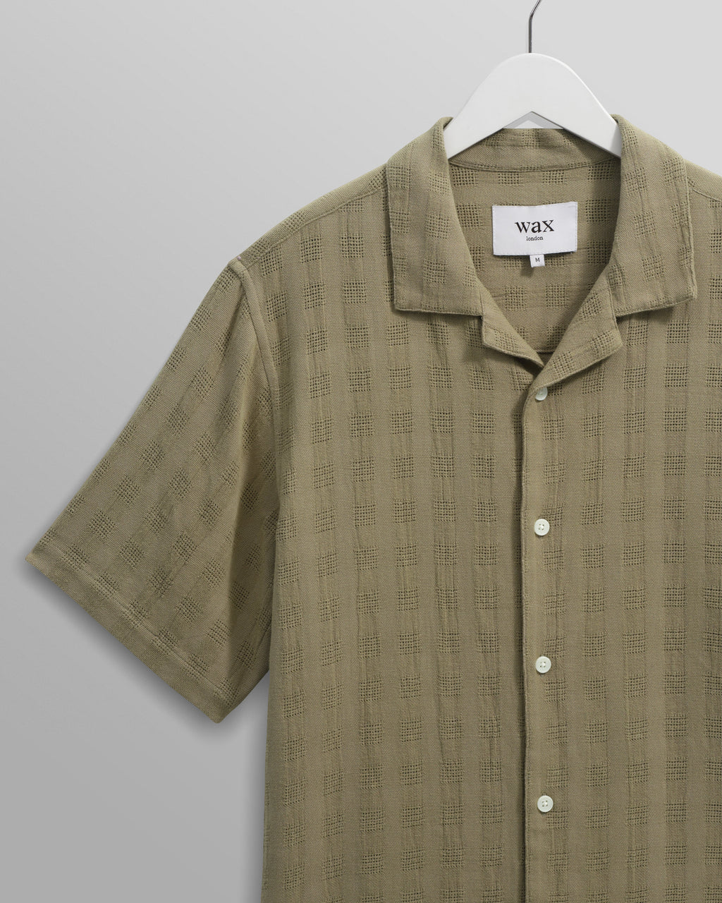 Didcot - Khaki Open Weave Cotton Short-Sleeve Shirt