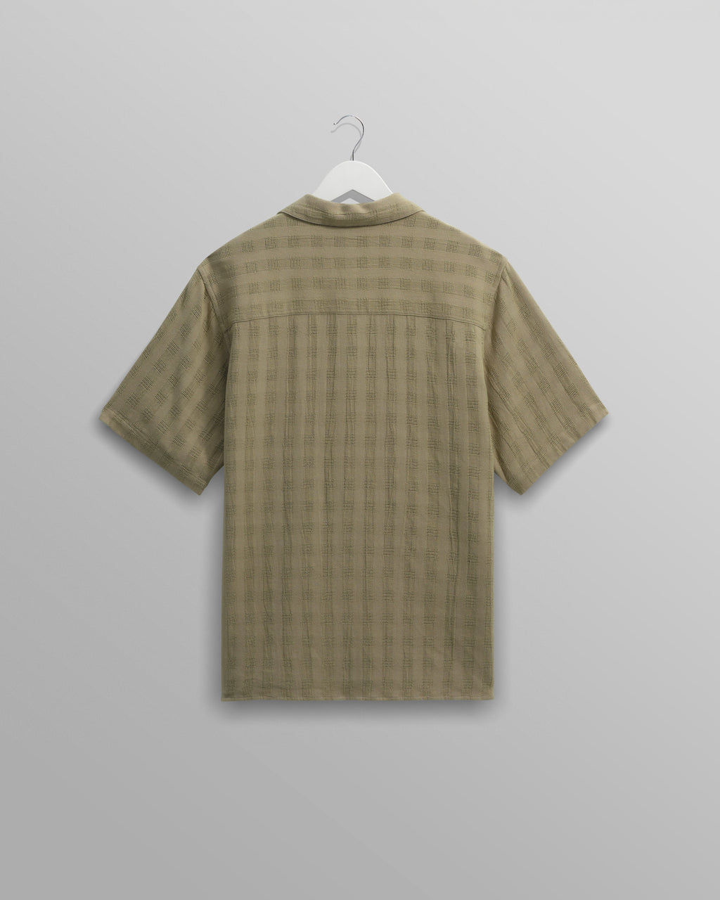 Didcot - Khaki Open Weave Cotton Short-Sleeve Shirt