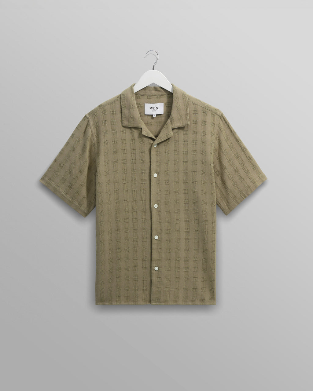 Didcot - Khaki Open Weave Cotton Short-Sleeve Shirt