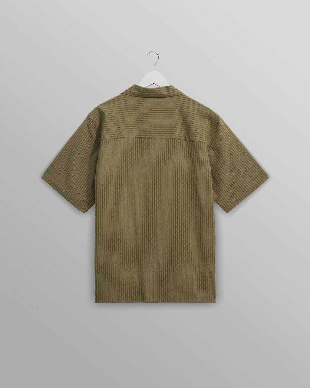 Didcot - Khaki Slub Stripe Short-Sleeve Shirt