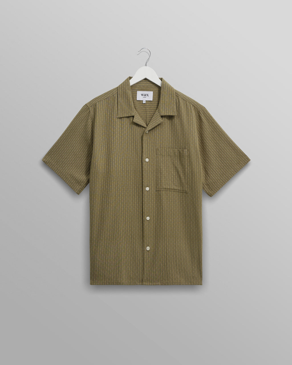 Didcot - Khaki Slub Stripe Short-Sleeve Shirt