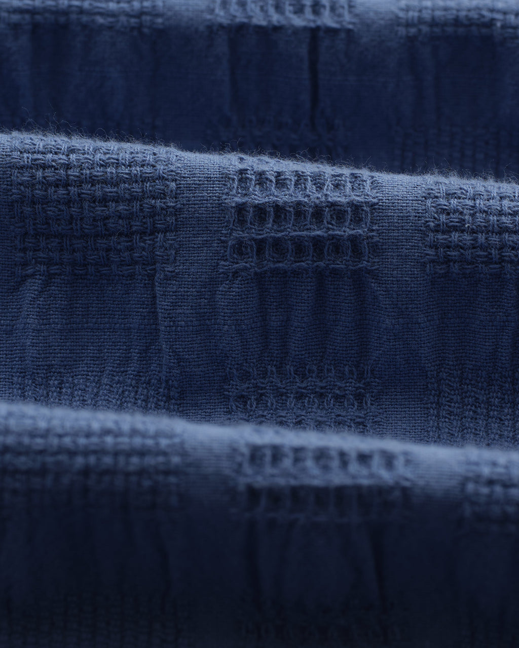 Didcot - Mid-Blue Waffle Seersucker Cotton Short-Sleeve Shirt