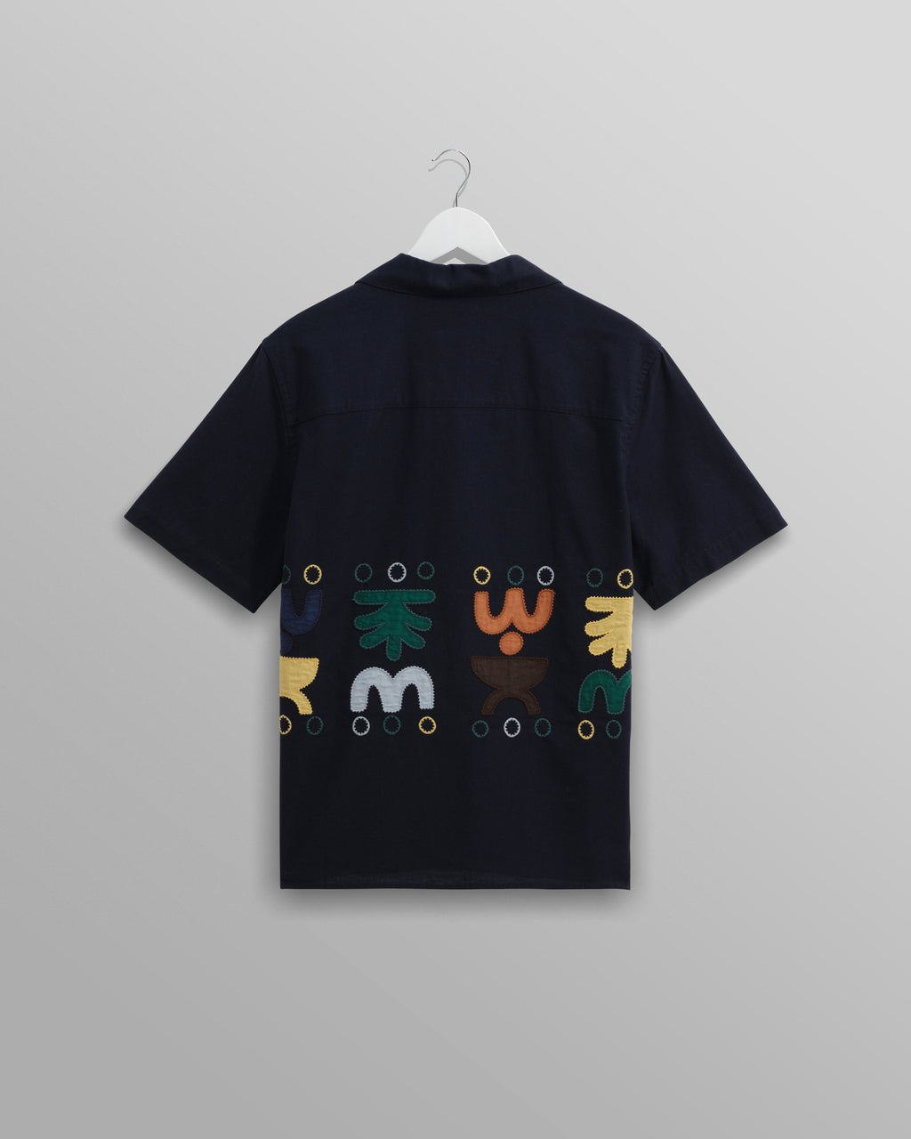 Didcot - Navy And Multicolour Bold Doodle Applique Short-Sleeve Shirt